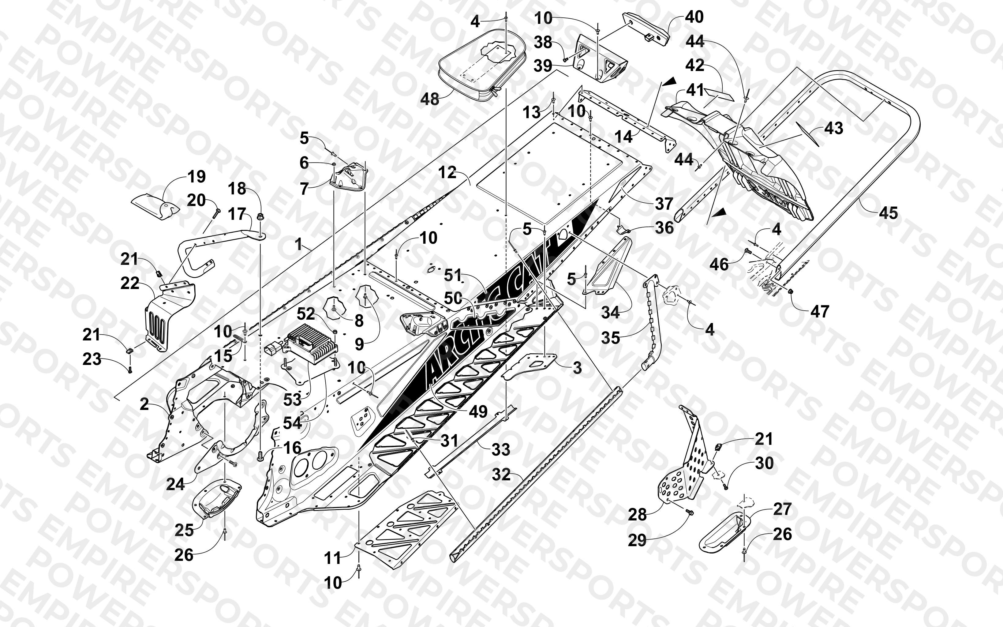 TUNNEL, REAR BUMPER, AND SNOWFLAP ASSEMBLY