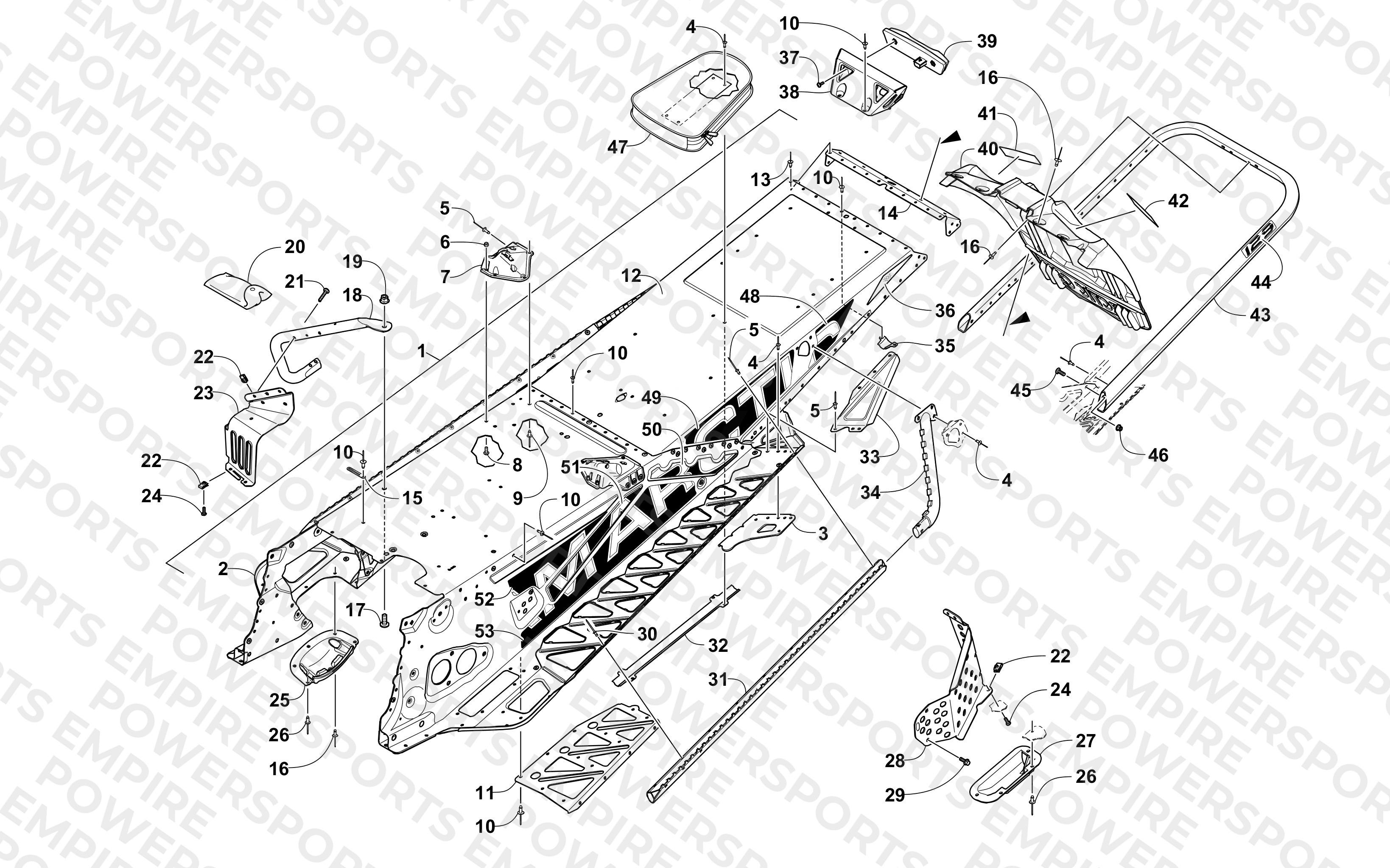 TUNNEL, REAR BUMPER, AND SNOWFLAP ASSEMBLY