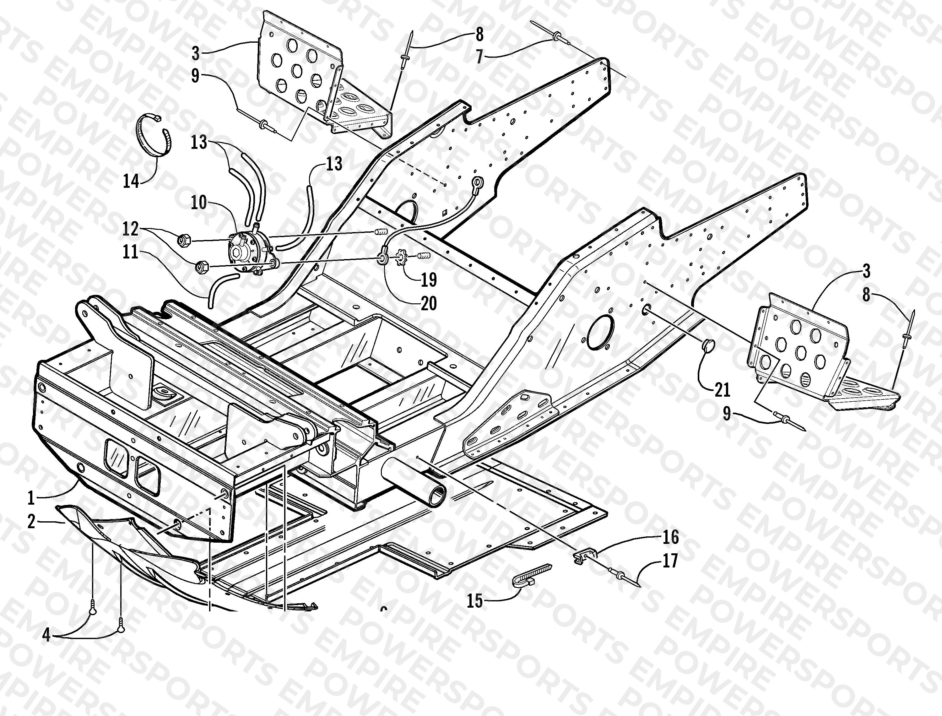 FRONT FRAME AND FOOTREST ASSEMBLY