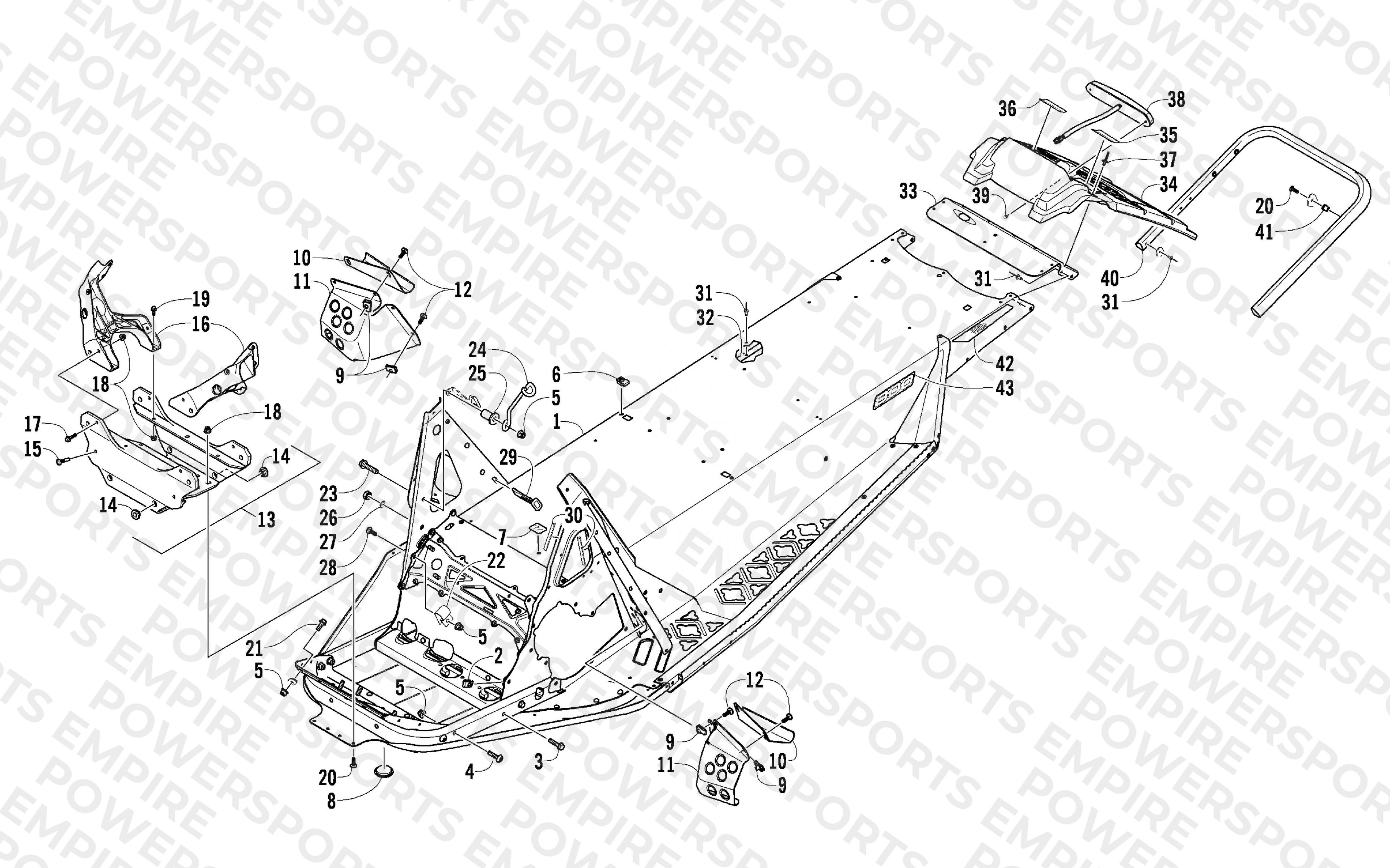 CHASSIS, REAR BUMPER, AND SNOWFLAP ASSEMBLY