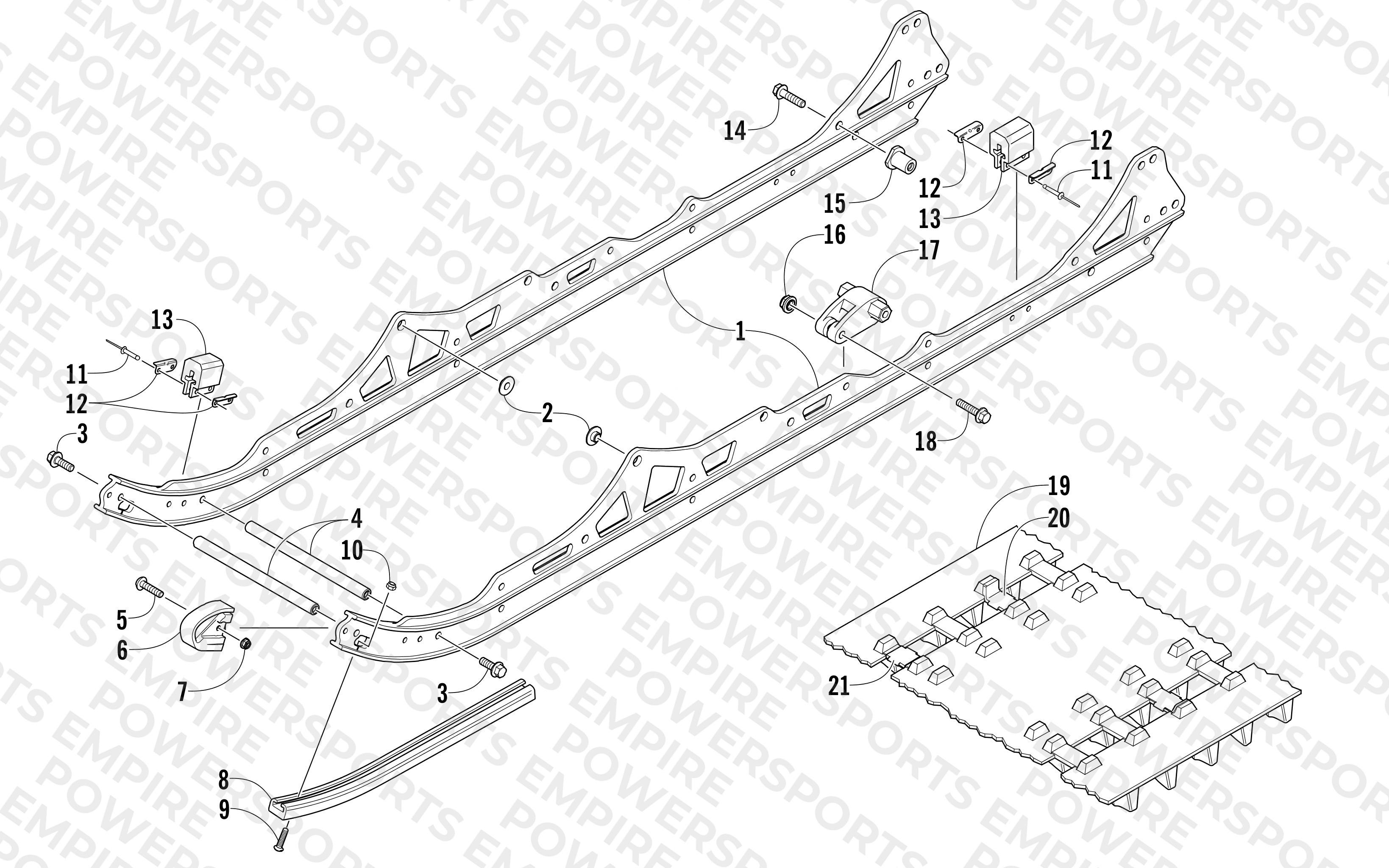SLIDE RAIL AND TRACK ASSEMBLY