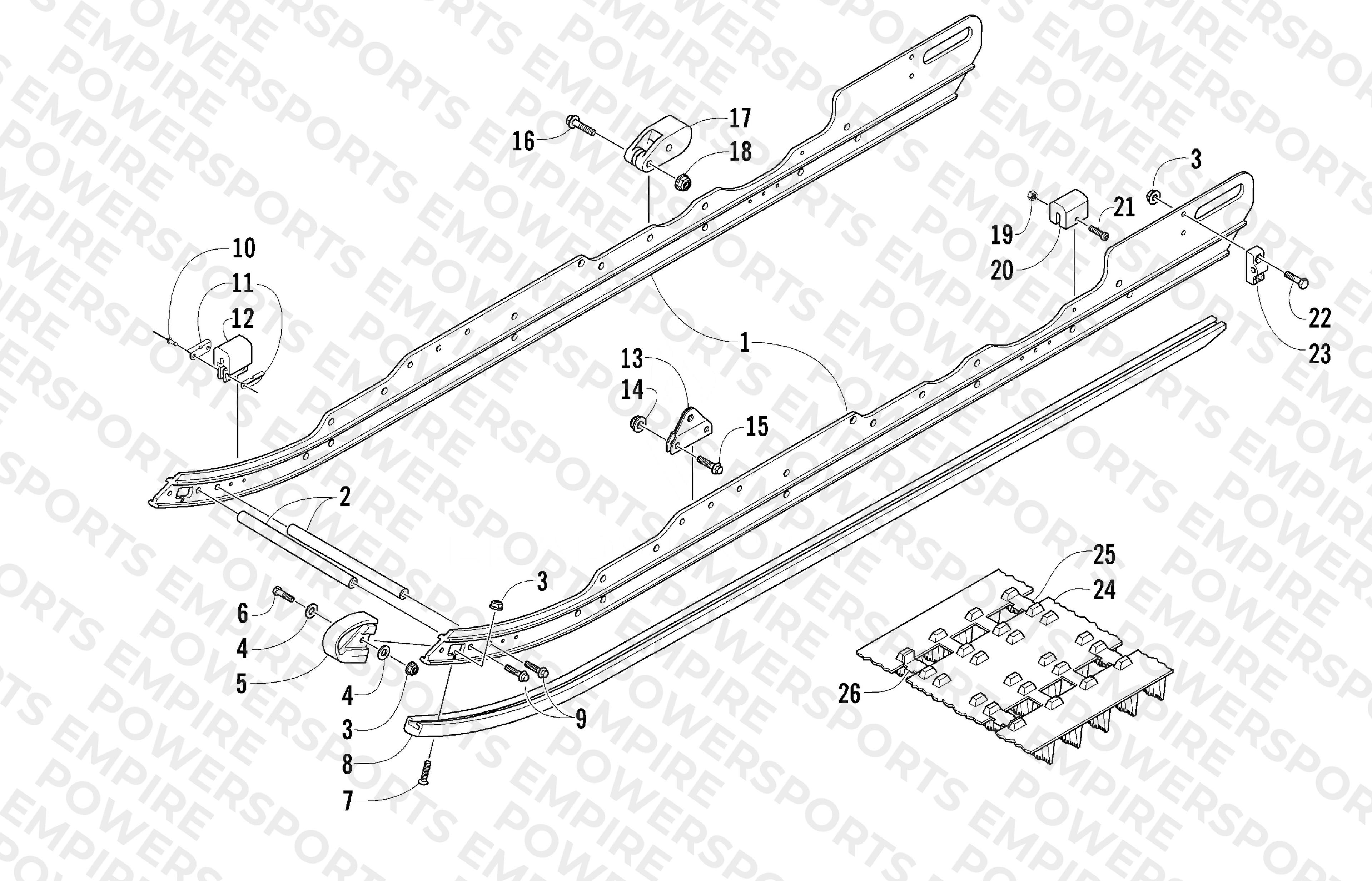 SLIDE RAILS AND TRACK ASSEMBLY