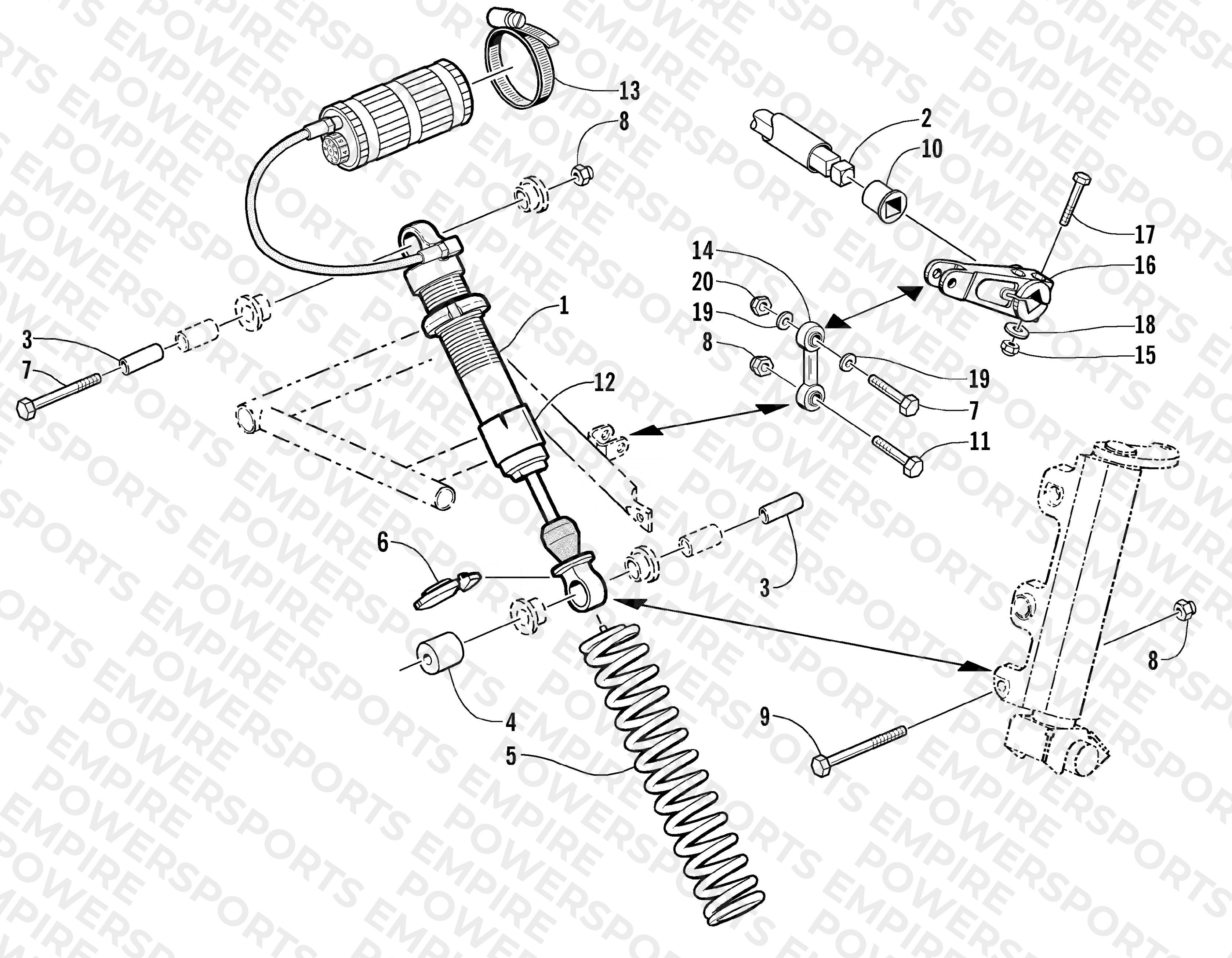 SHOCK ABSORBER AND SWAY BAR ASSEMBLY