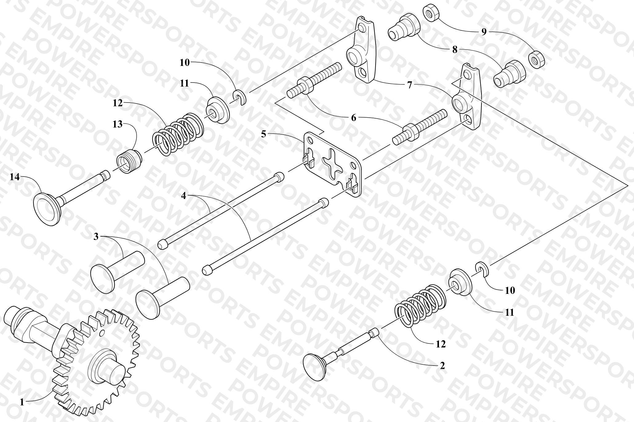 CAMSHAFT AND VALVE ASSEMBLY