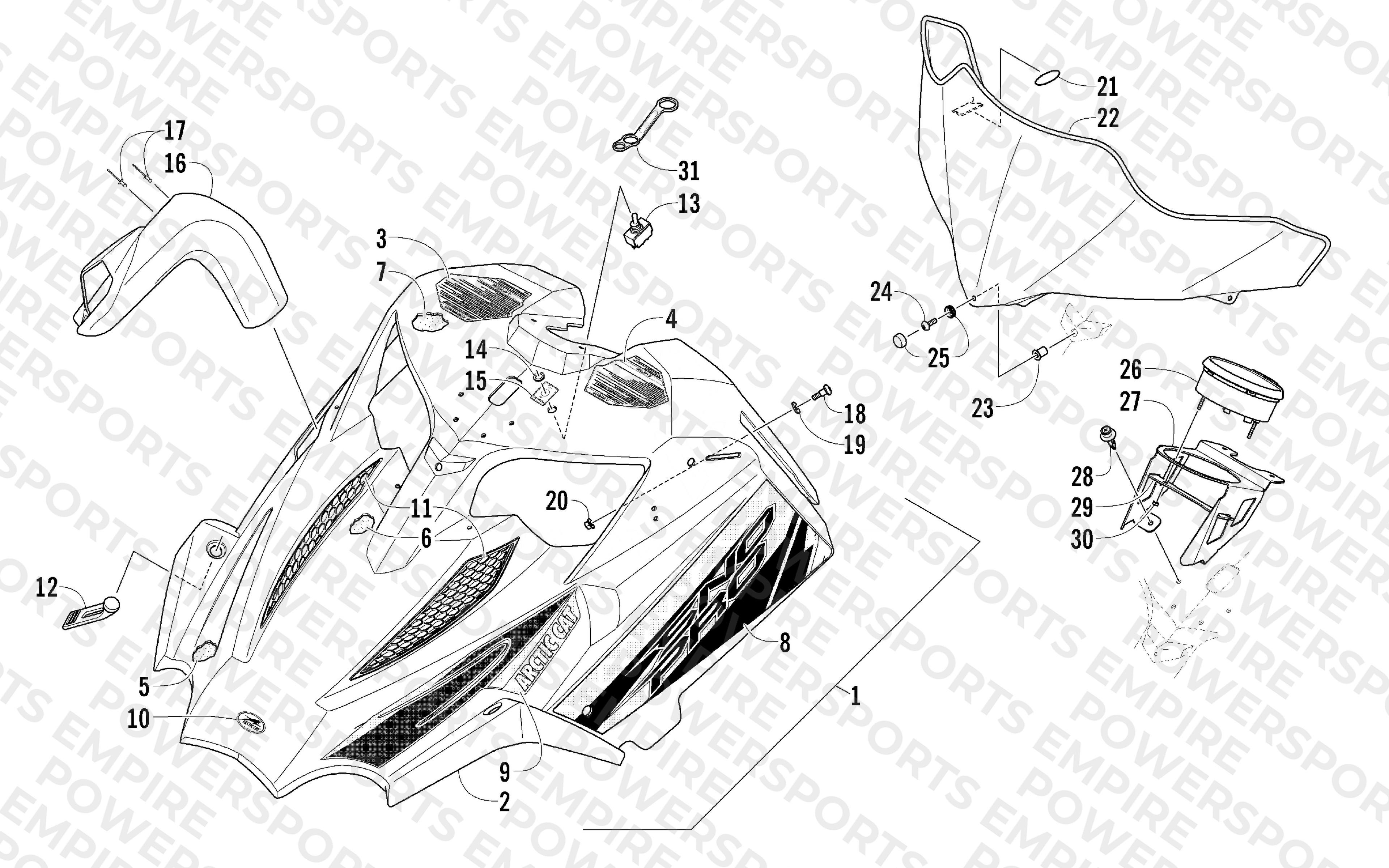 HOOD AND WINDSHIELD ASSEMBLY