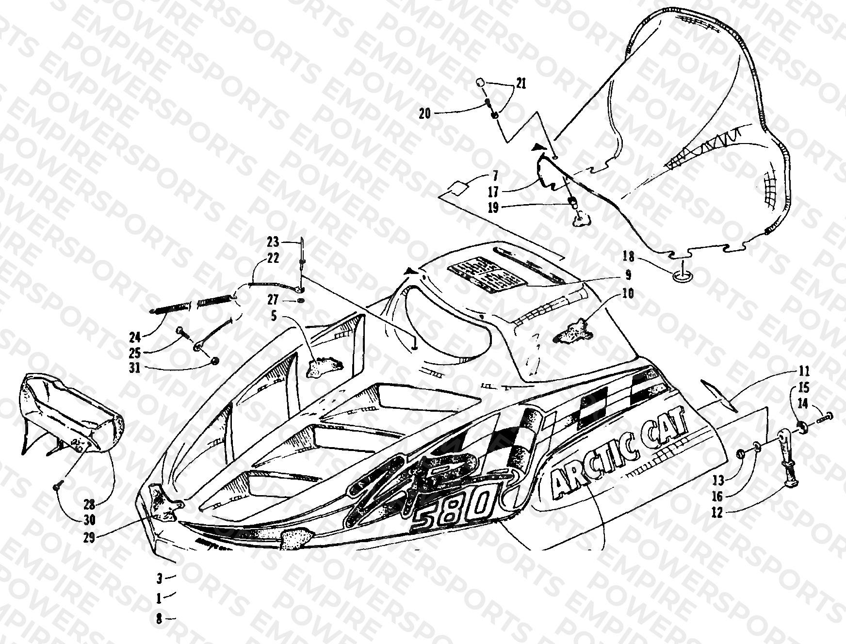 HOOD AND WINDSHIELD ASSEMBLY