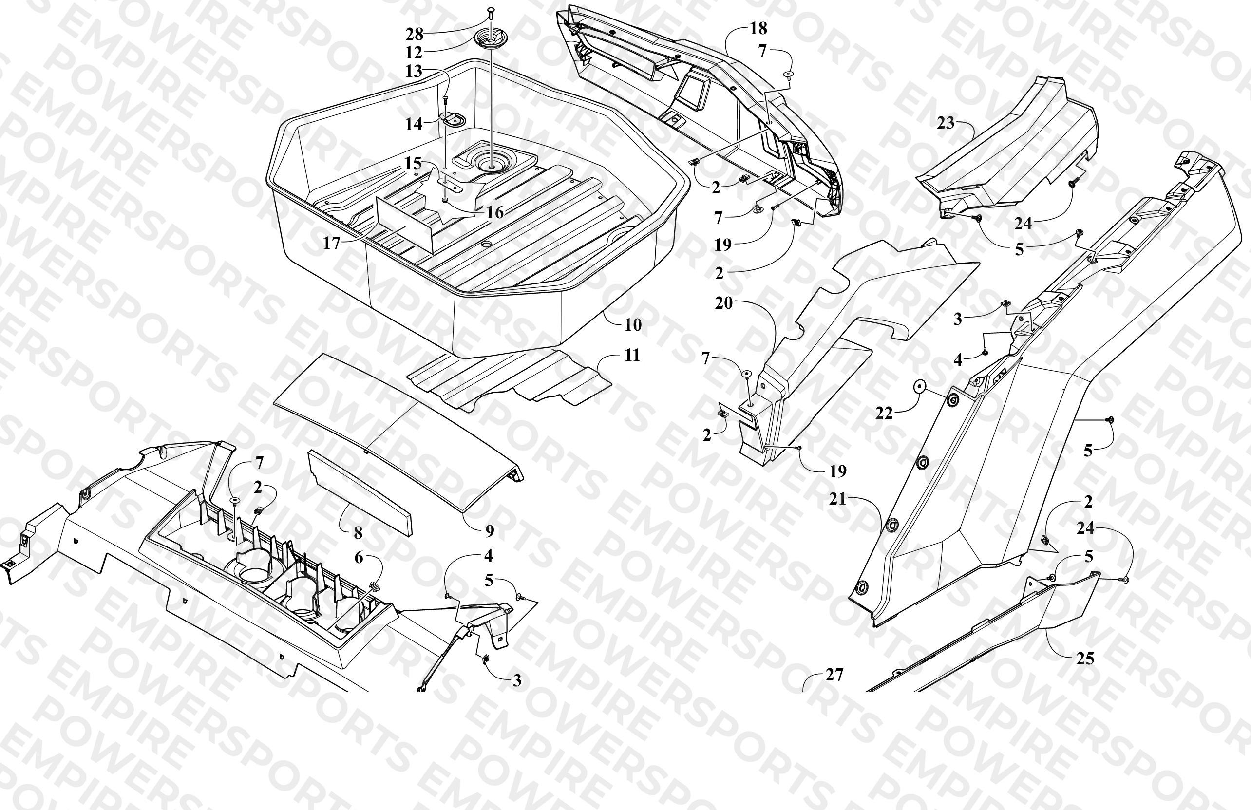 CARGO BOX AND REAR BODY ASSEMBLY
