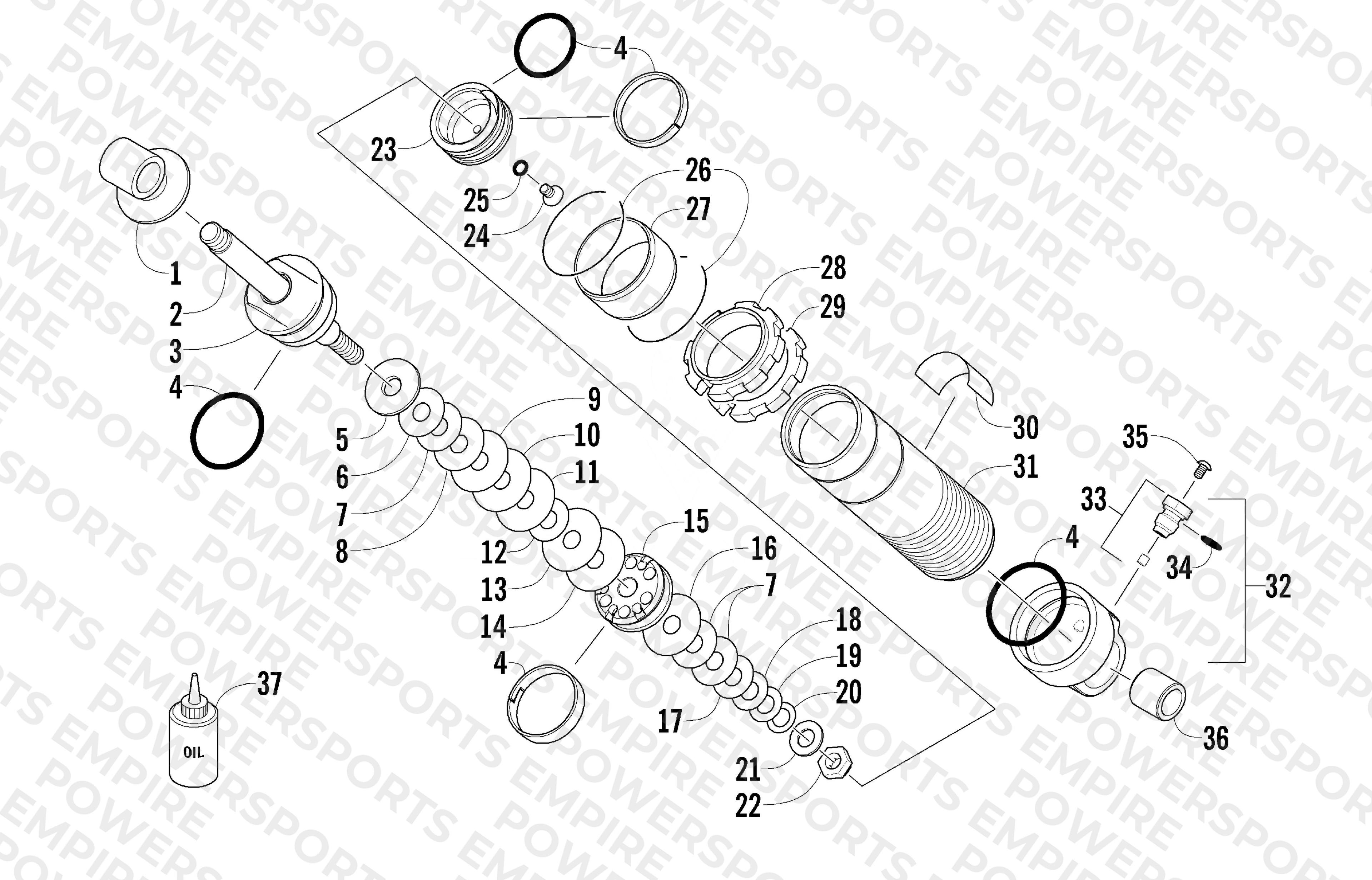 REAR SUSPENSION FRONT ARM SHOCK ABSORBER