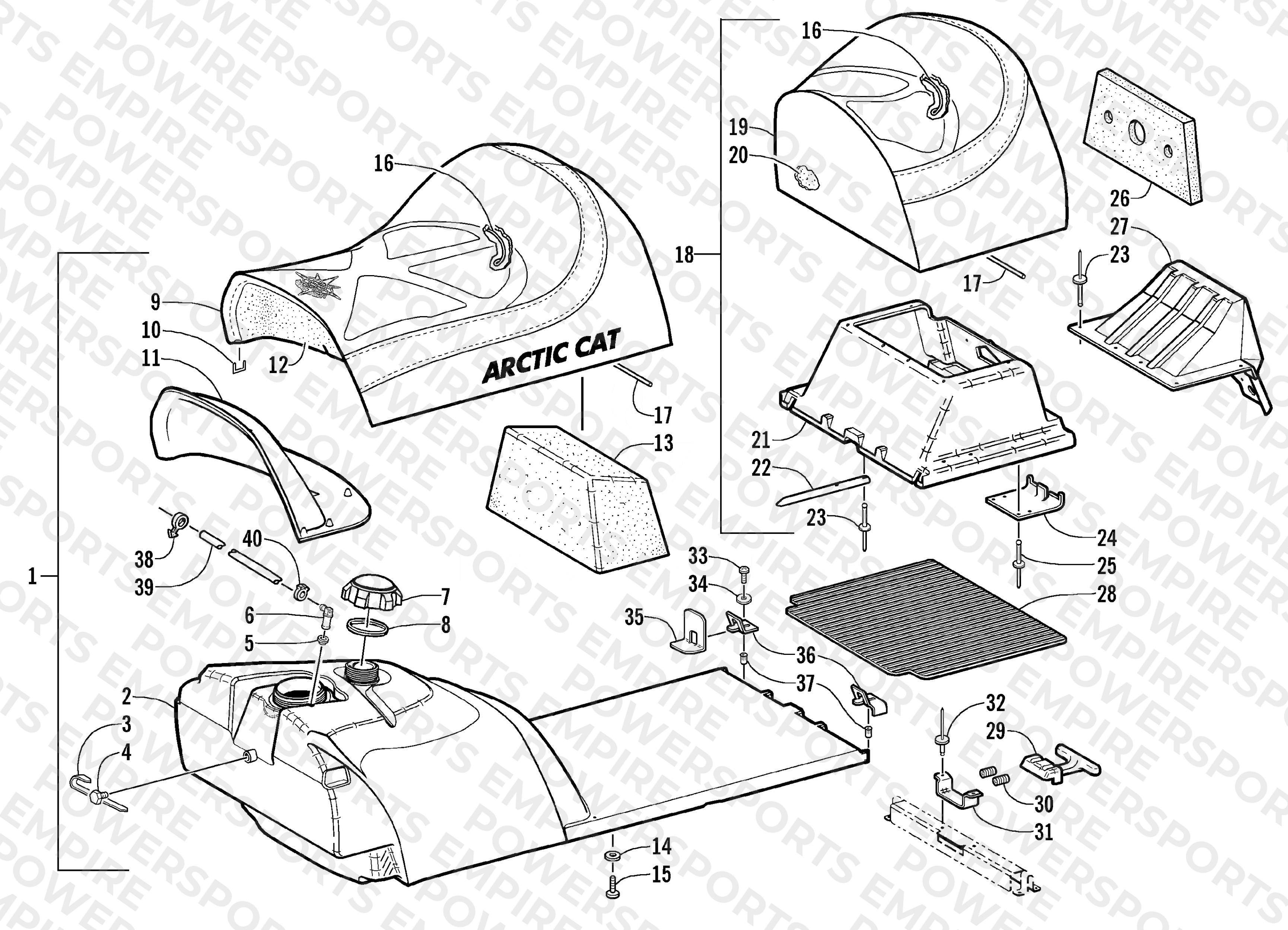 GAS TANK AND SEAT ASSEMBLY