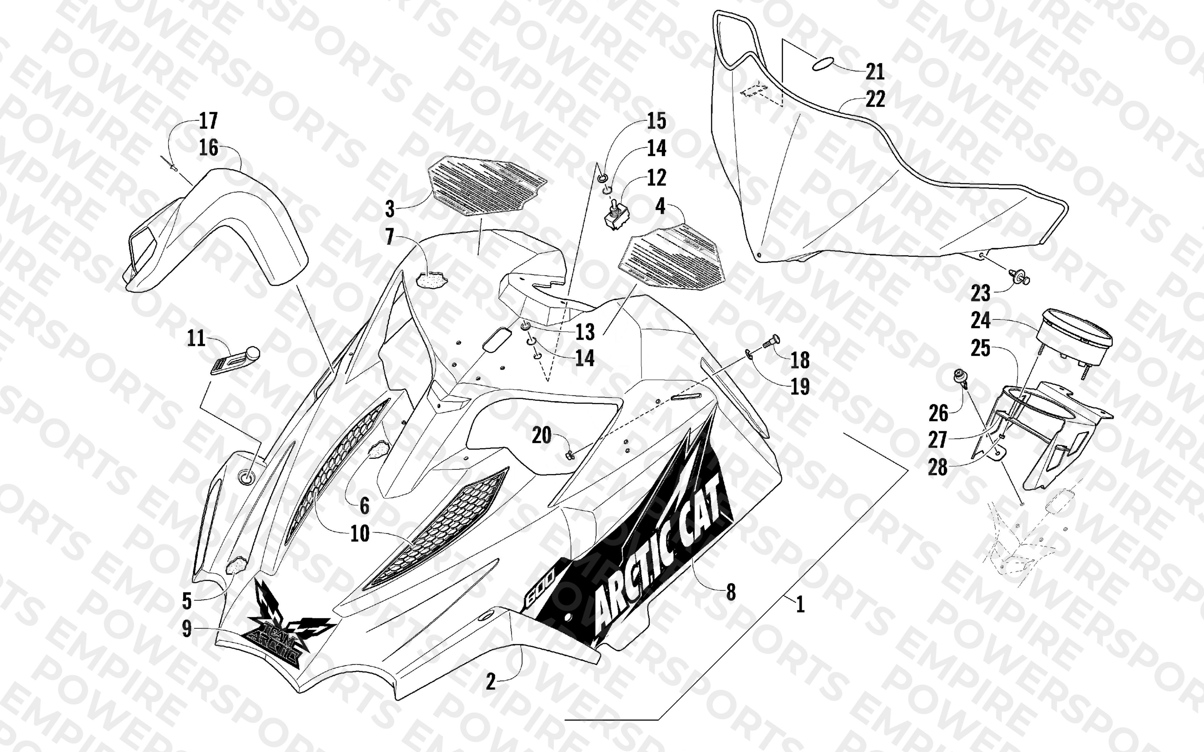 HOOD AND WINDSHIELD ASSEMBLY