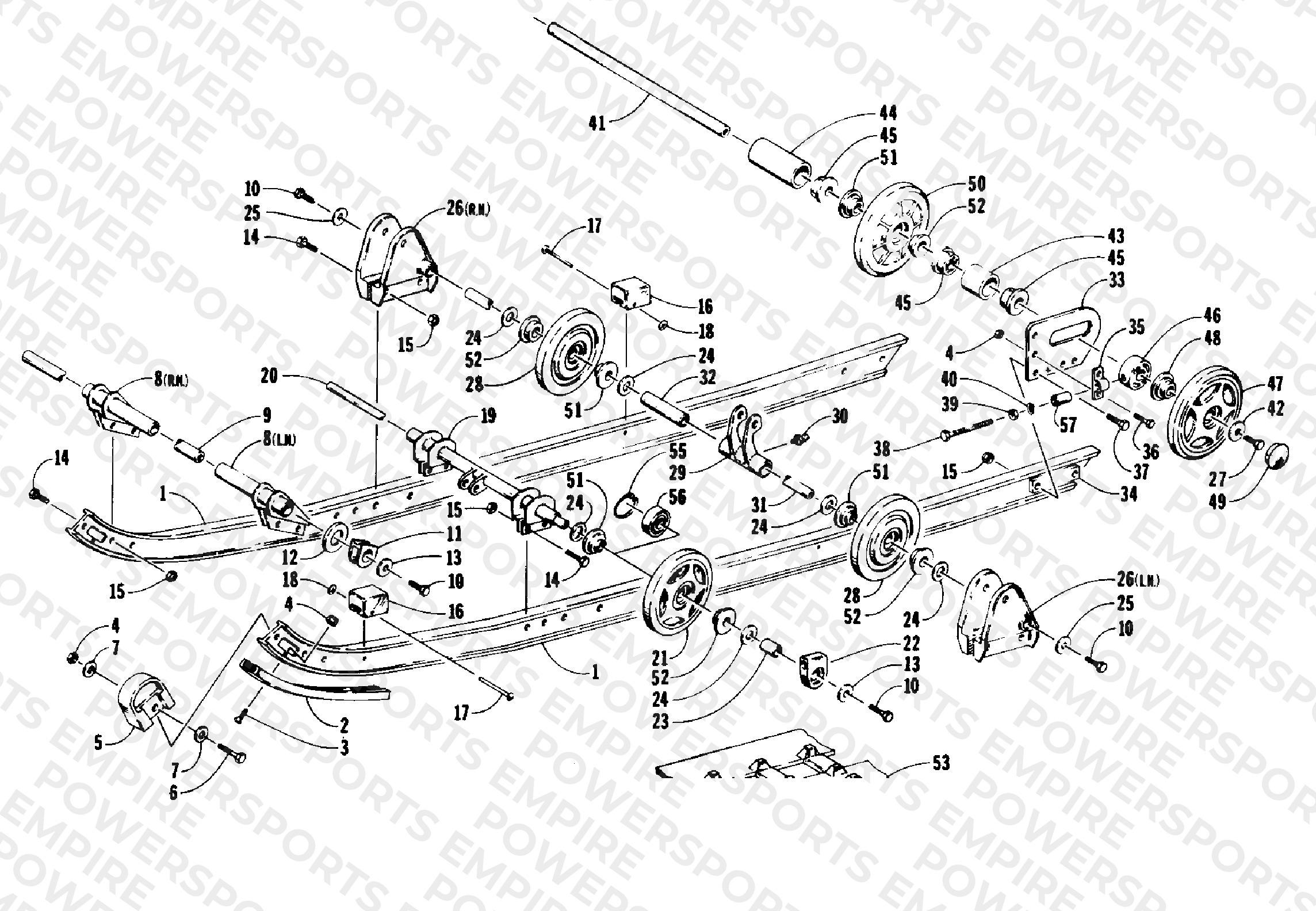 SLIDE RAIL AND TRACK ASSEMBLY