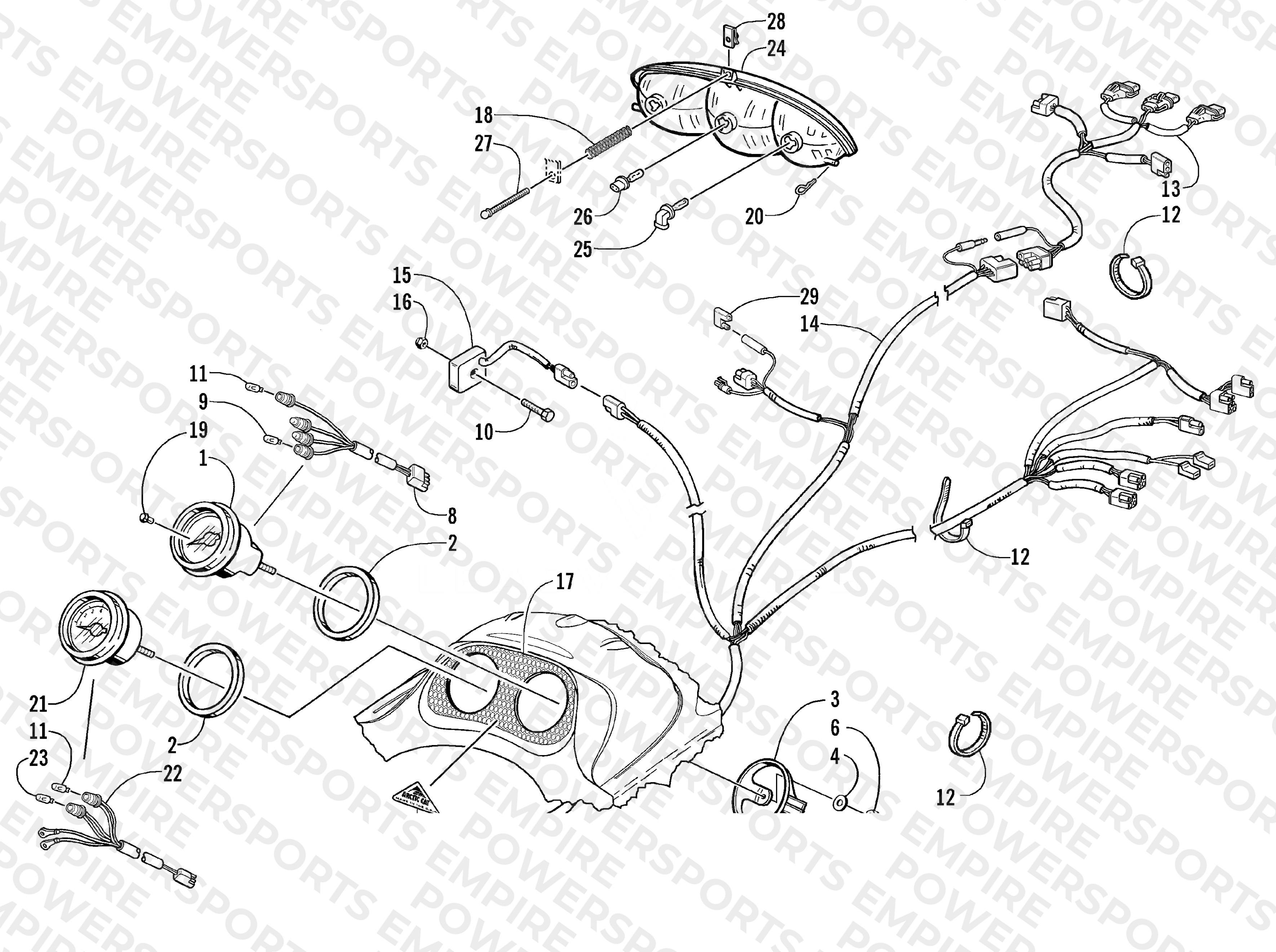 HEADLIGHT, INSTRUMENTS, AND WIRING ASSEMBLIES