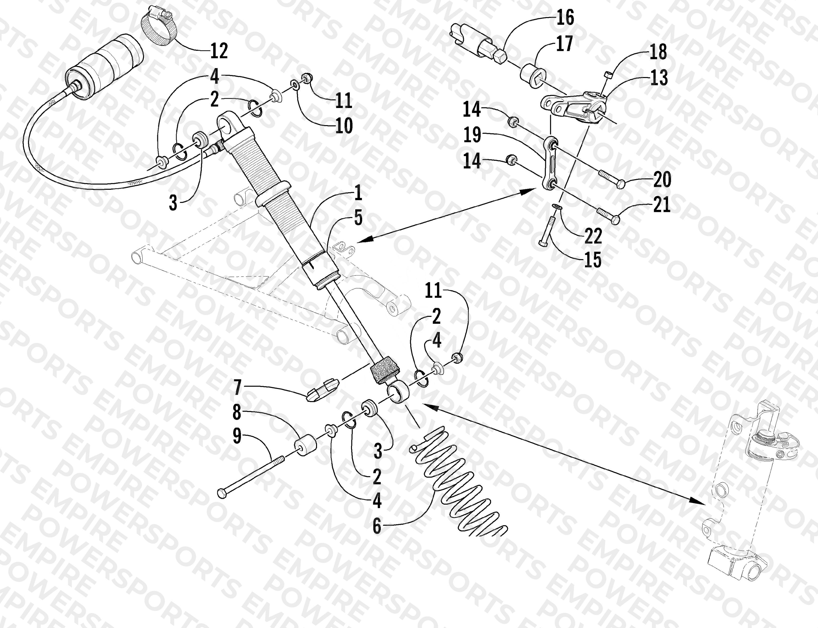 SHOCK ABSORBER AND SWAY BAR ASSEMBLY