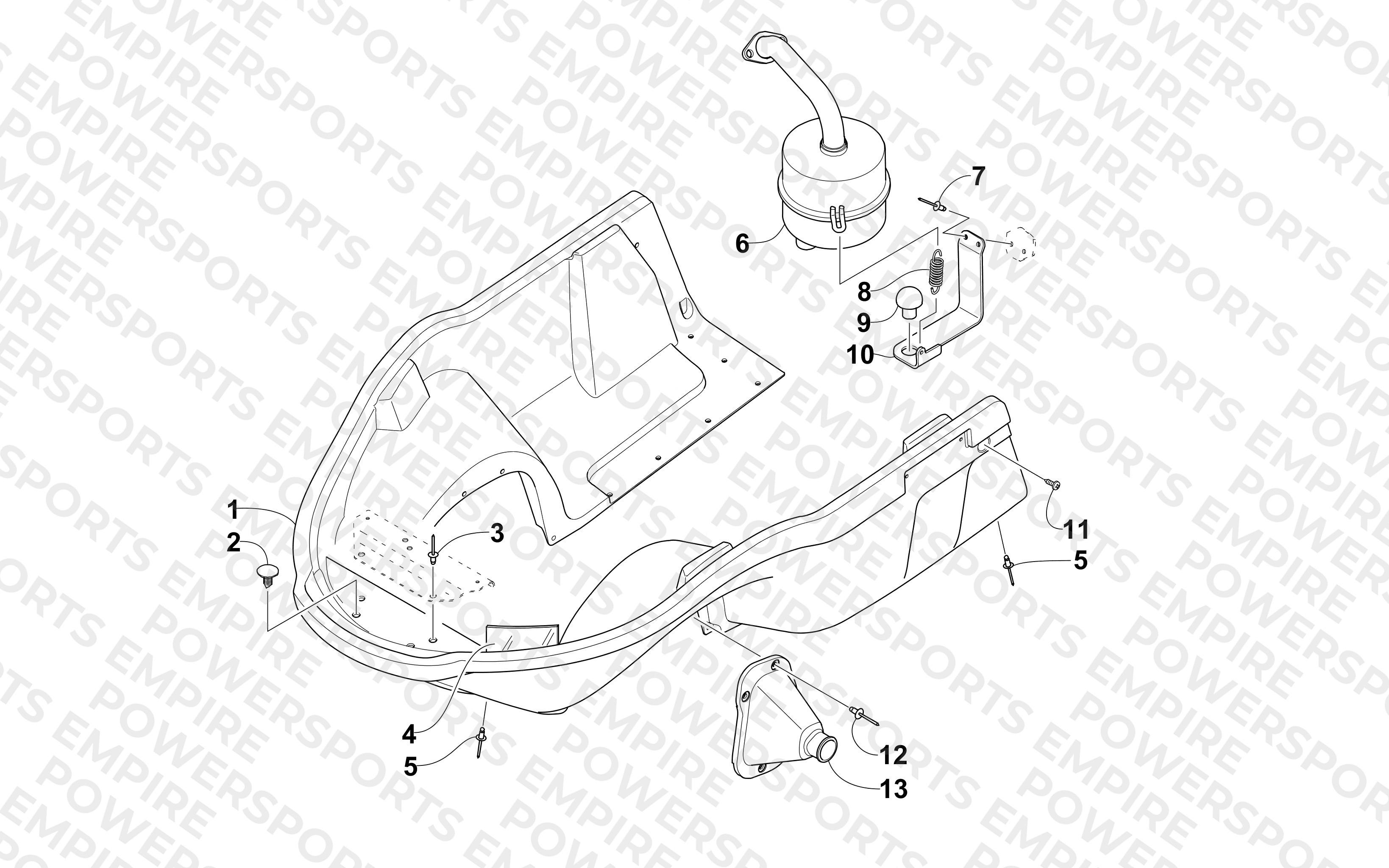 BELLY PAN AND EXHAUST ASSEMBLIES