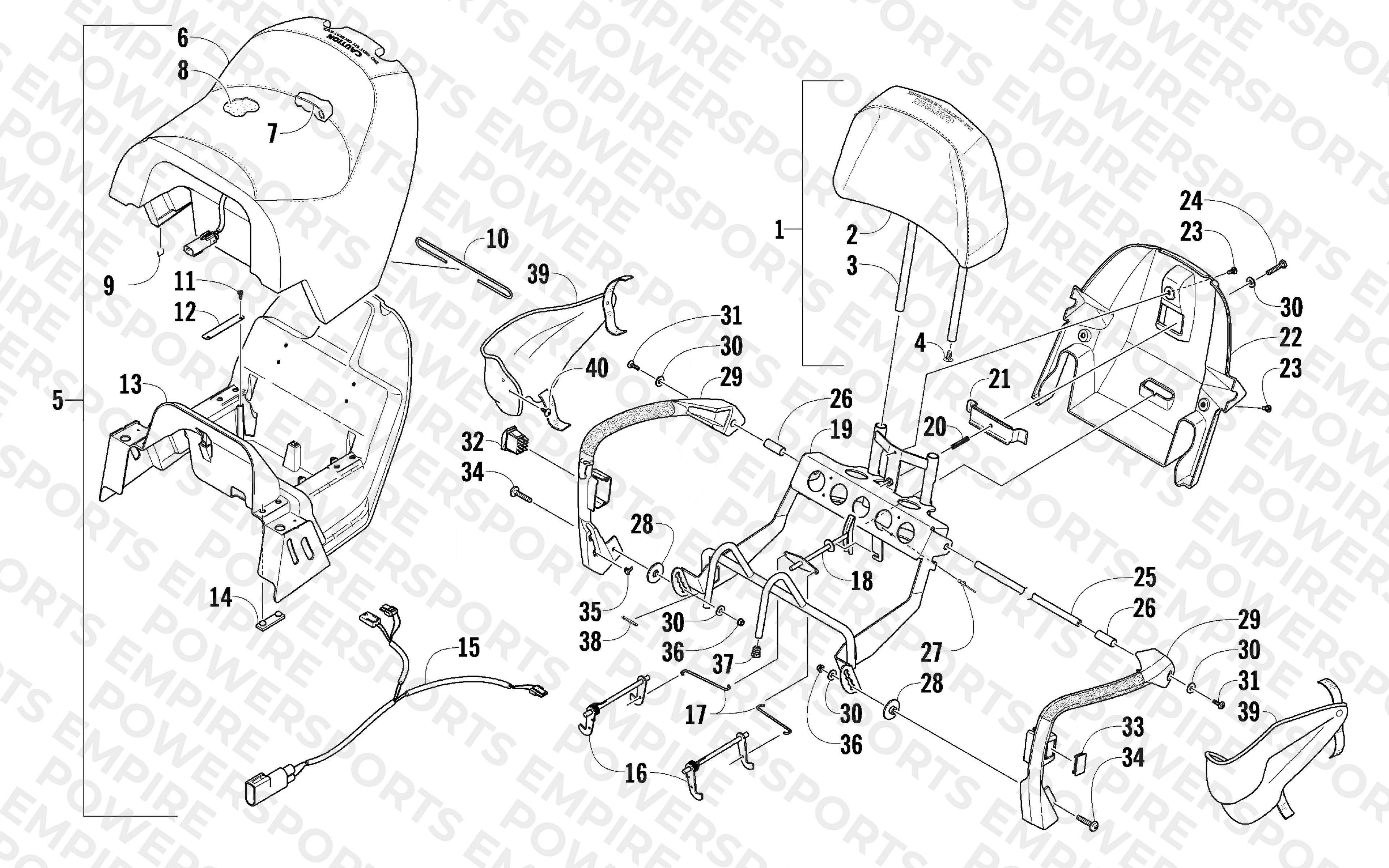 PASSENGER SEAT AND BACKREST ASSEMBLY