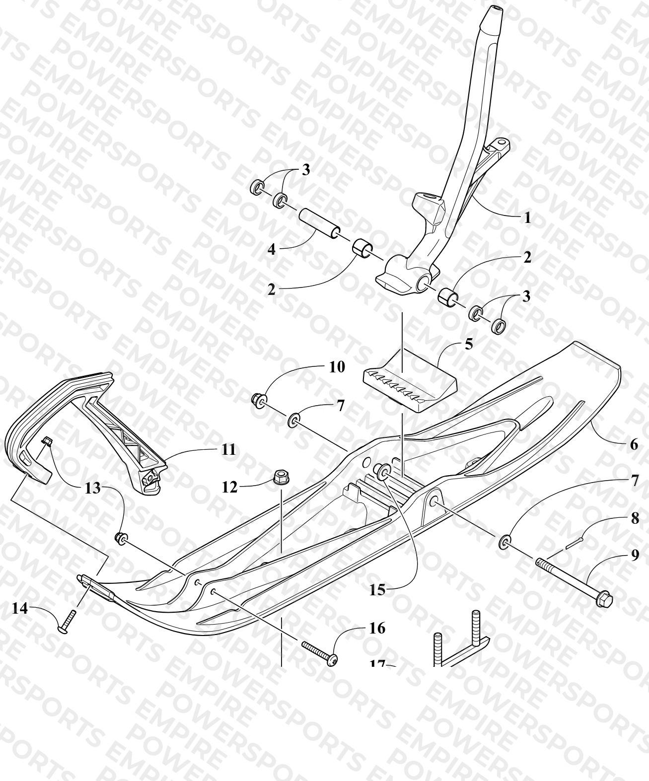 SKI AND SPINDLE ASSEMBLY