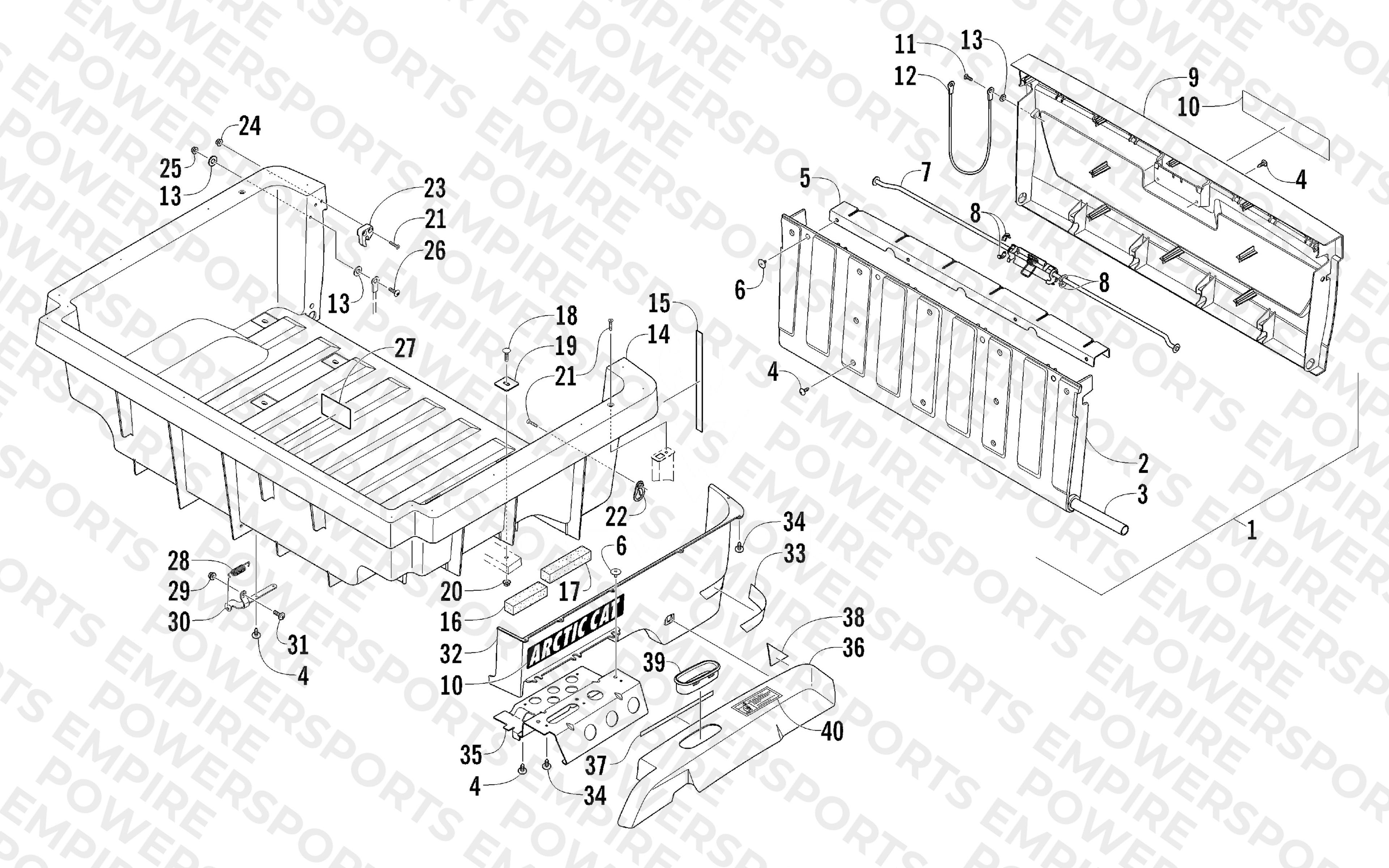 CARGO BOX AND TAILGATE ASSEMBLY