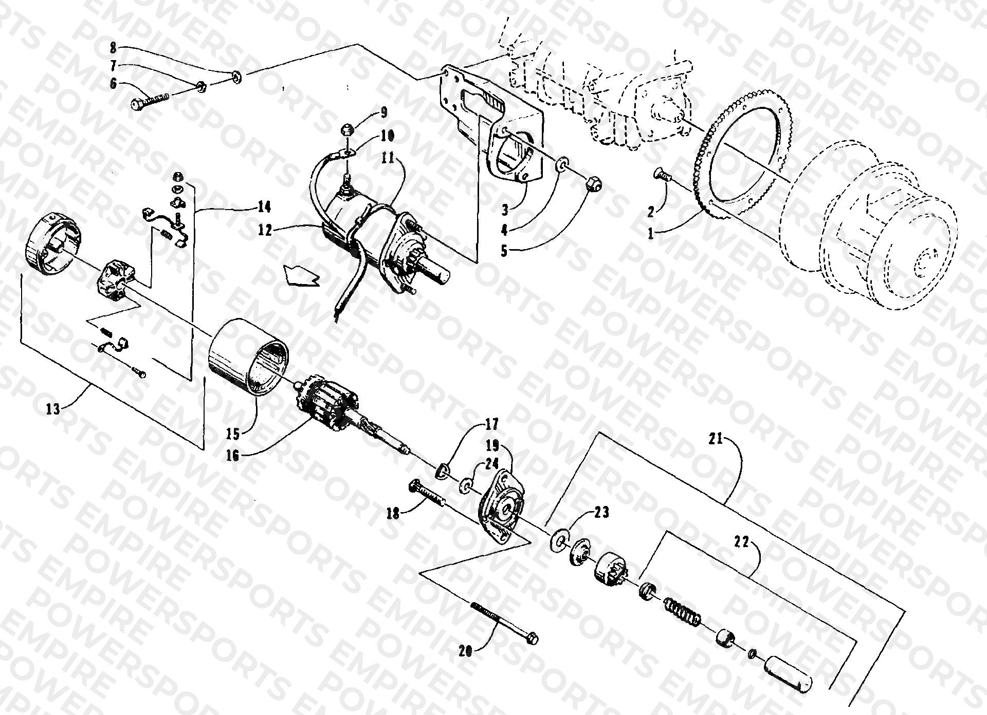 ELECTRIC START - STARTER MOTOR ASSEMBLY