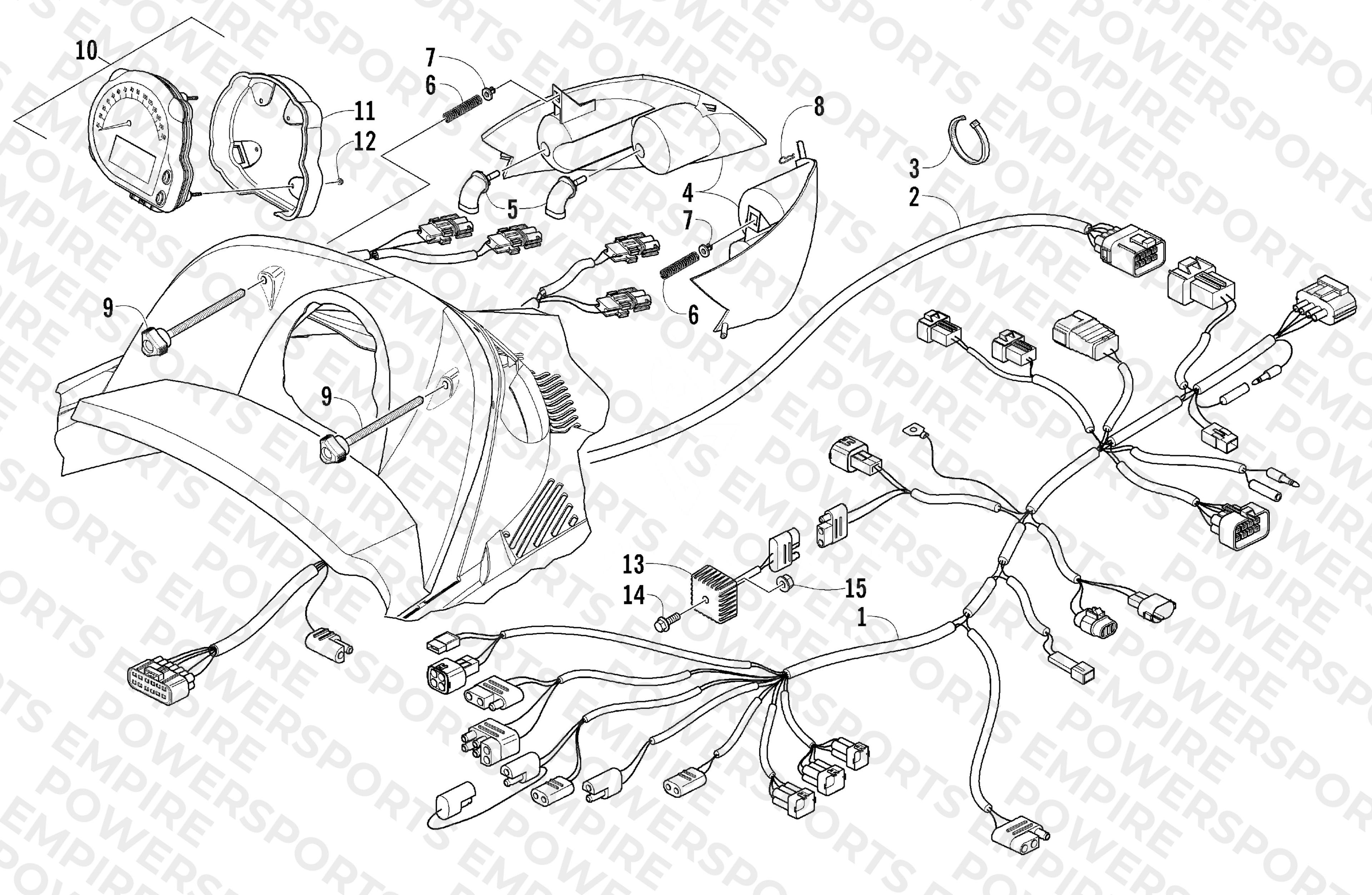 HEADLIGHT, INSTRUMENTS, AND WIRING ASSEMBLIES