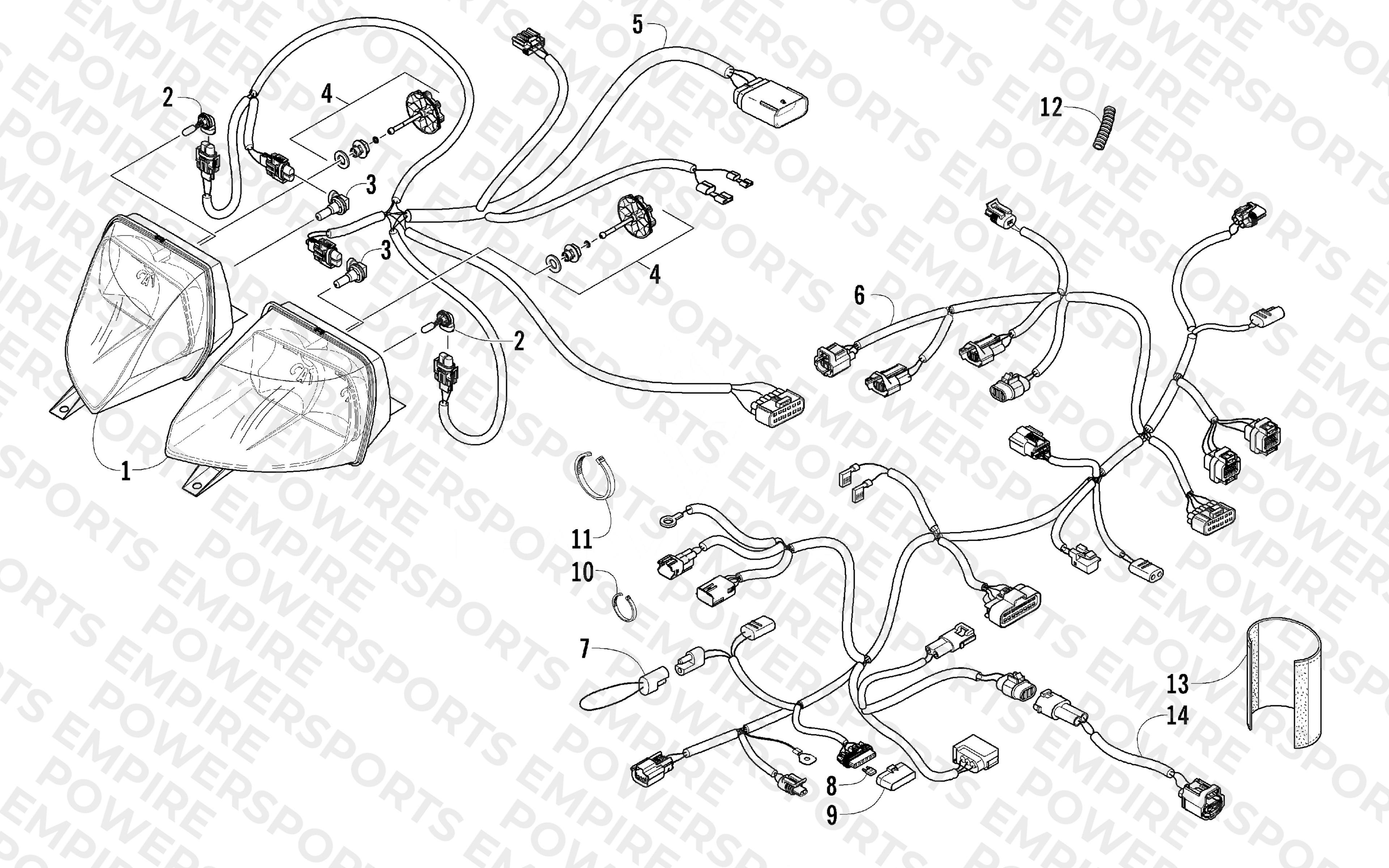 HEADLIGHT AND WIRING ASSEMBLIES