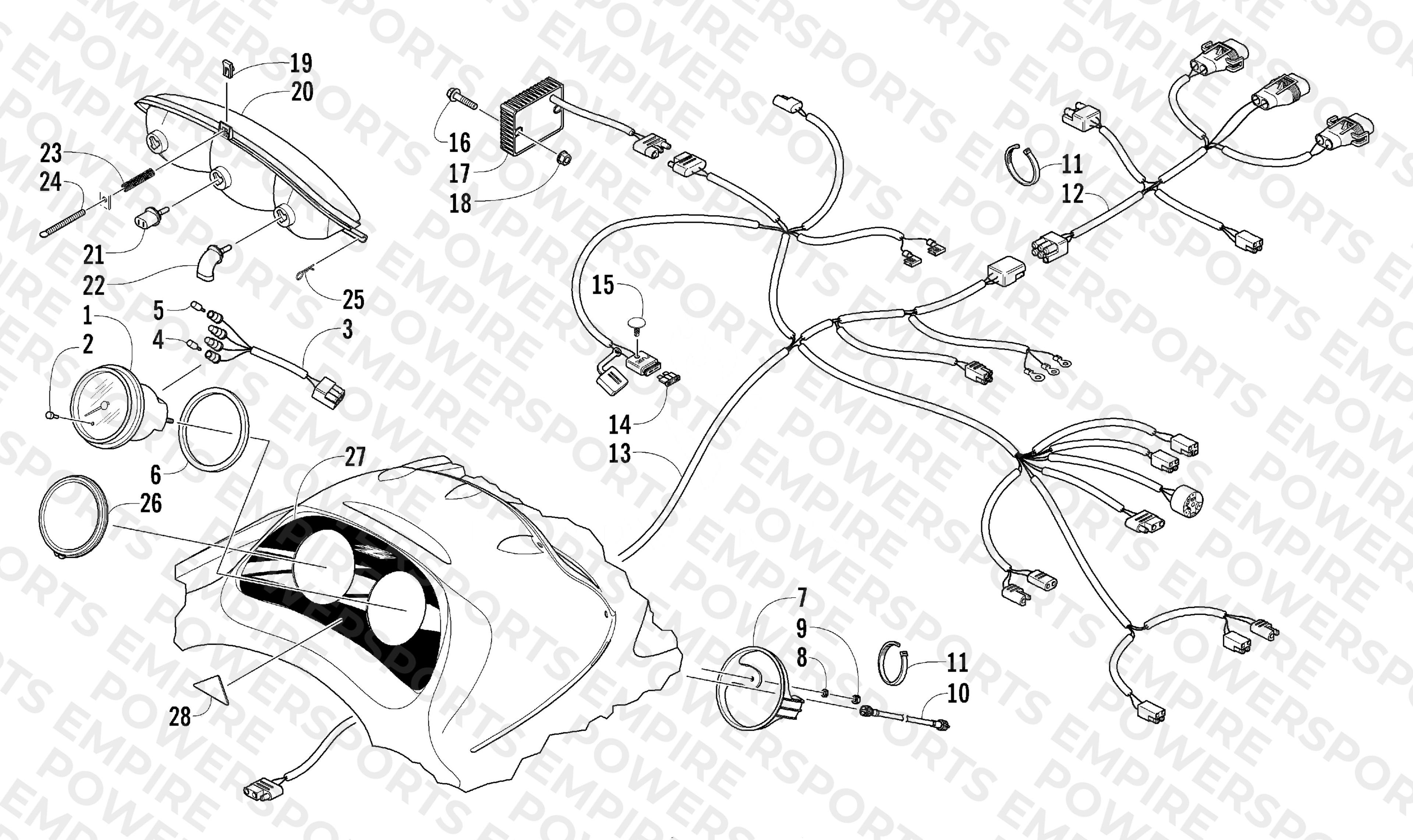 HEADLIGHT, INSTRUMENTS, AND WIRING ASSEMBLIES