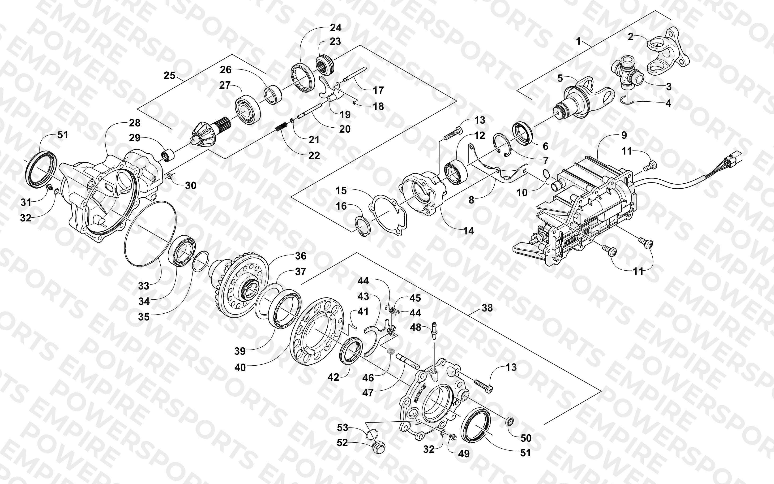 FRONT DRIVE GEARCASE ASSEMBLY