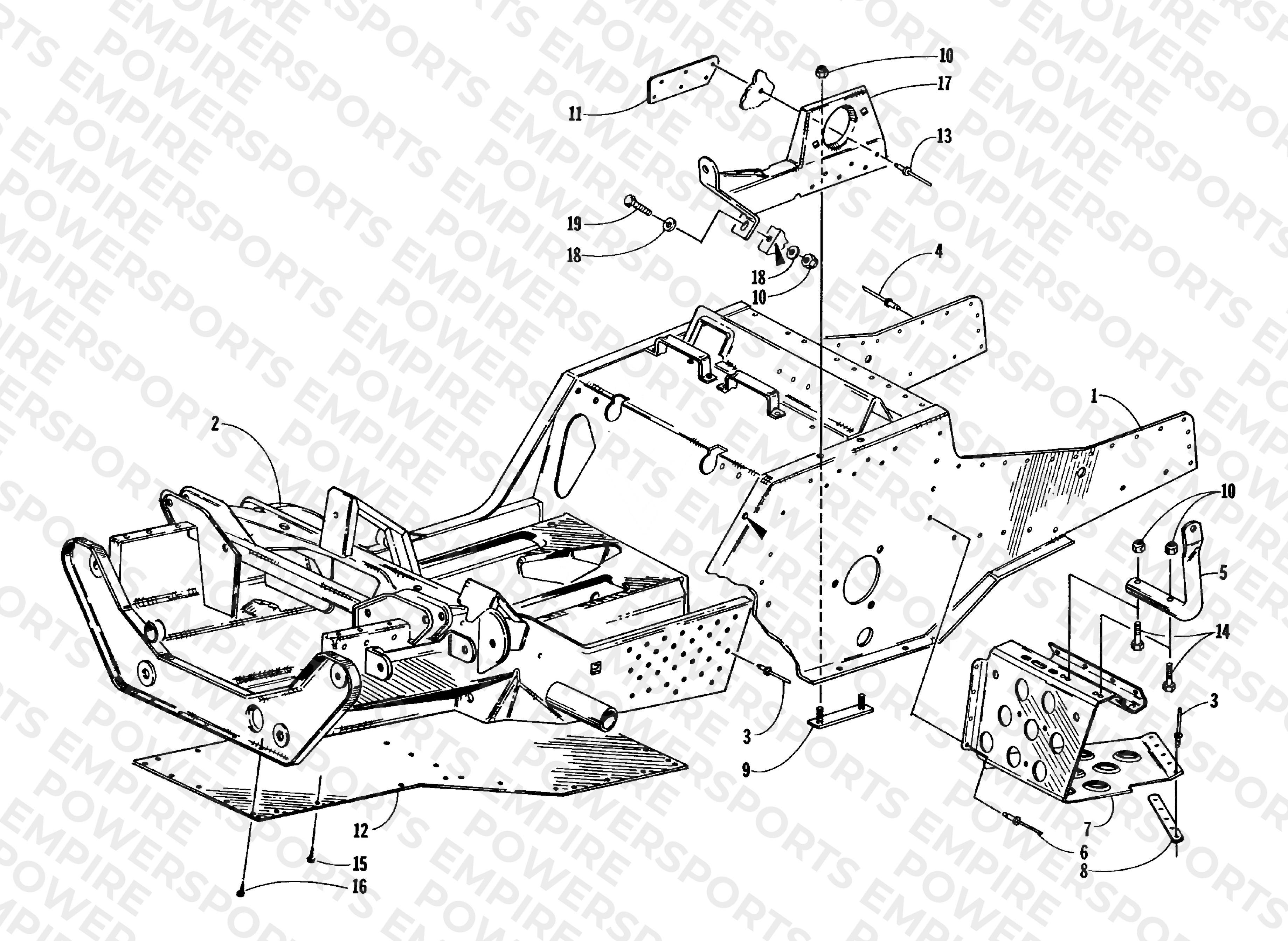 FRONT FRAME AND FOOTREST ASSEMBLY
