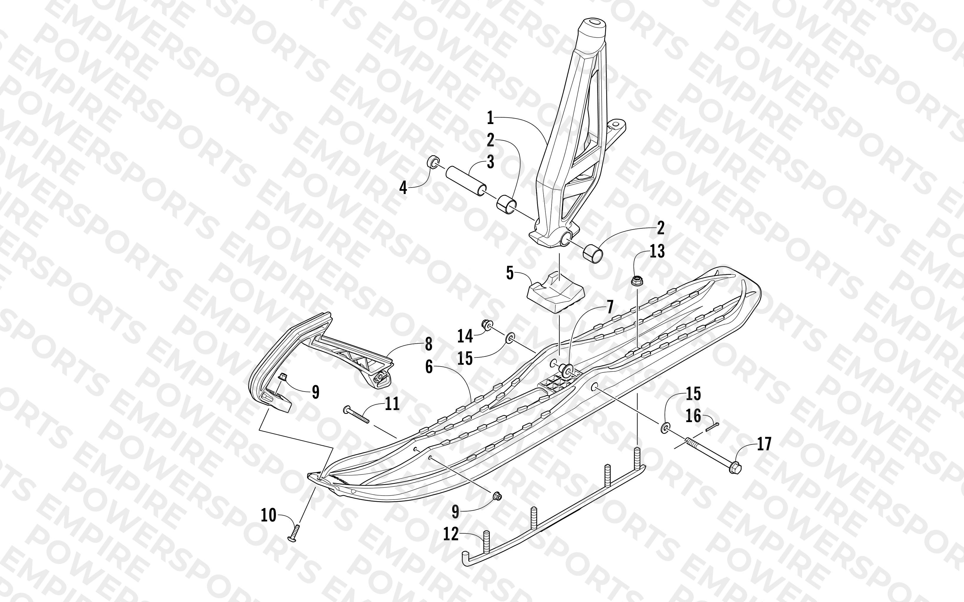 SKI AND SPINDLE ASSEMBLY