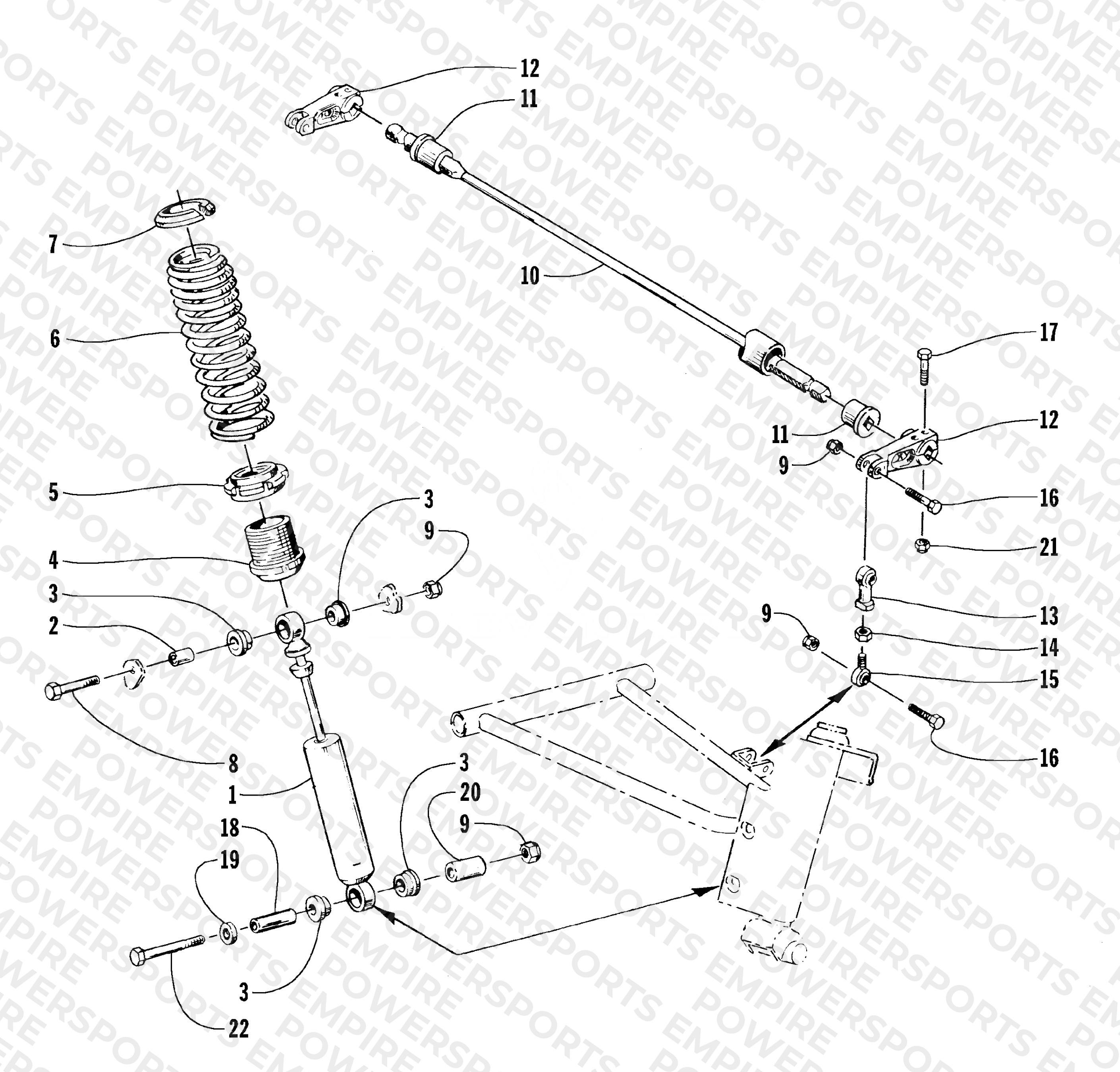 SHOCK ABSORBER AND SWAY BAR ASSEMBLY