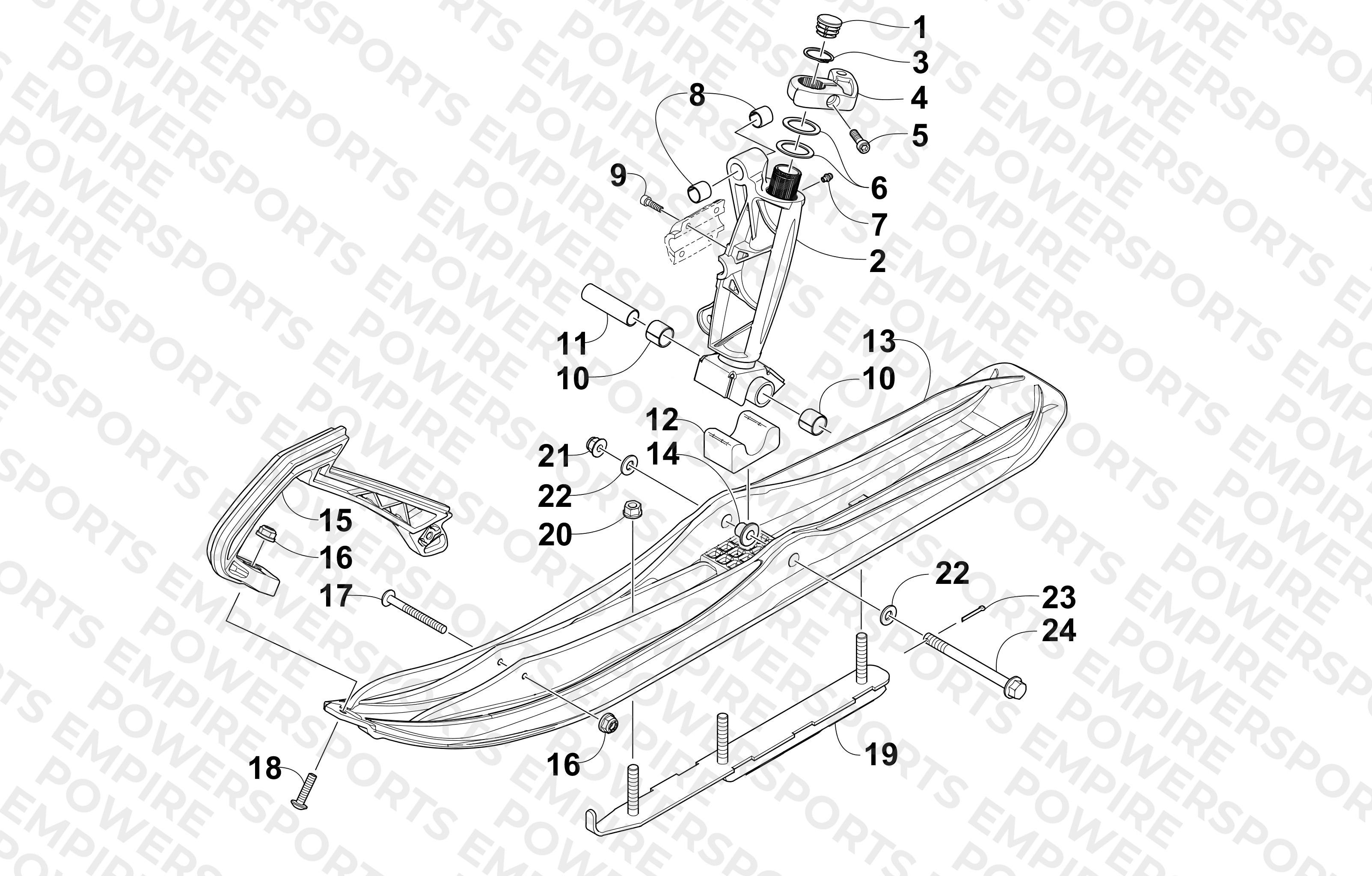 SKI AND SPINDLE ASSEMBLY