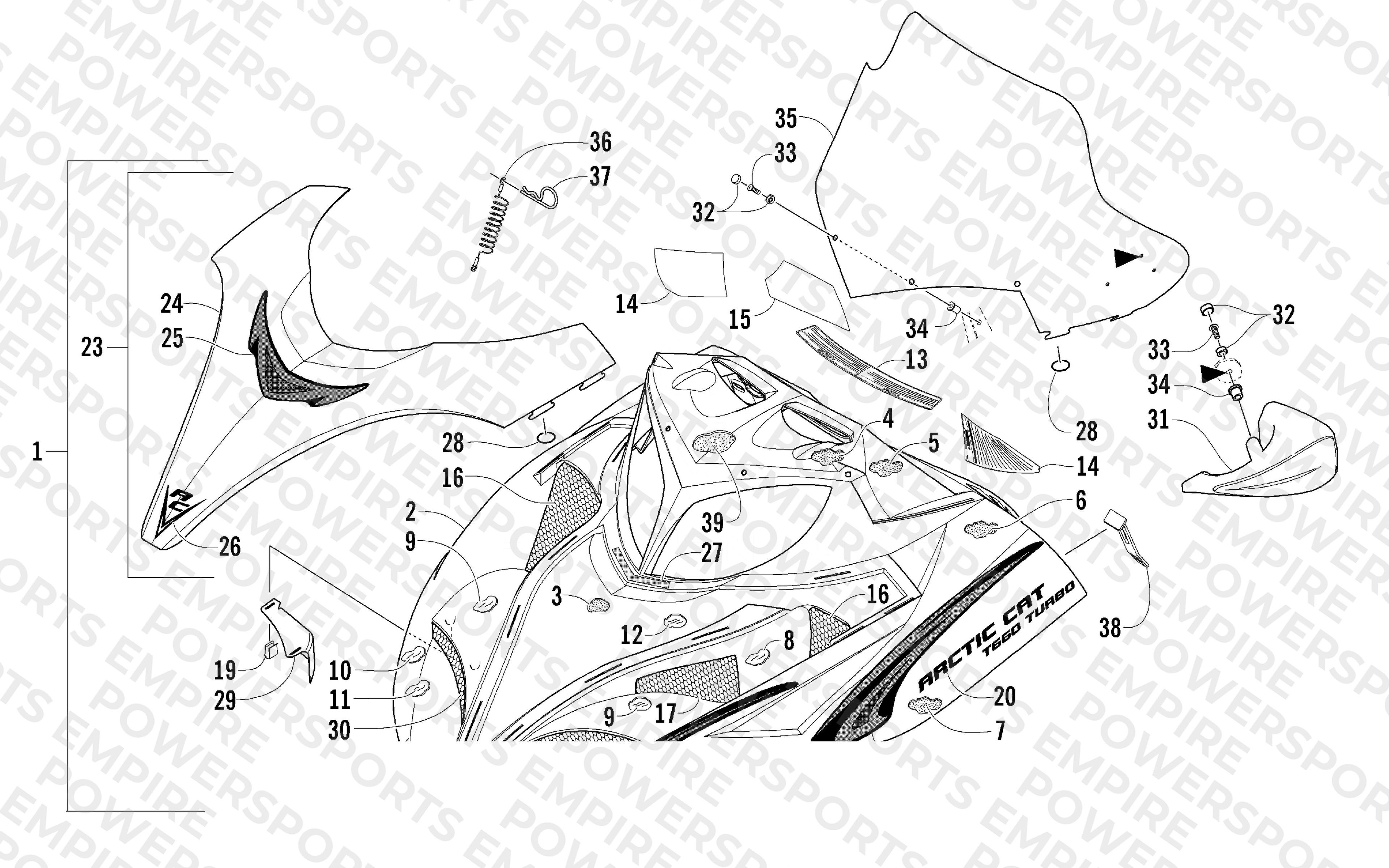 HOOD AND WINDSHIELD ASSEMBLY