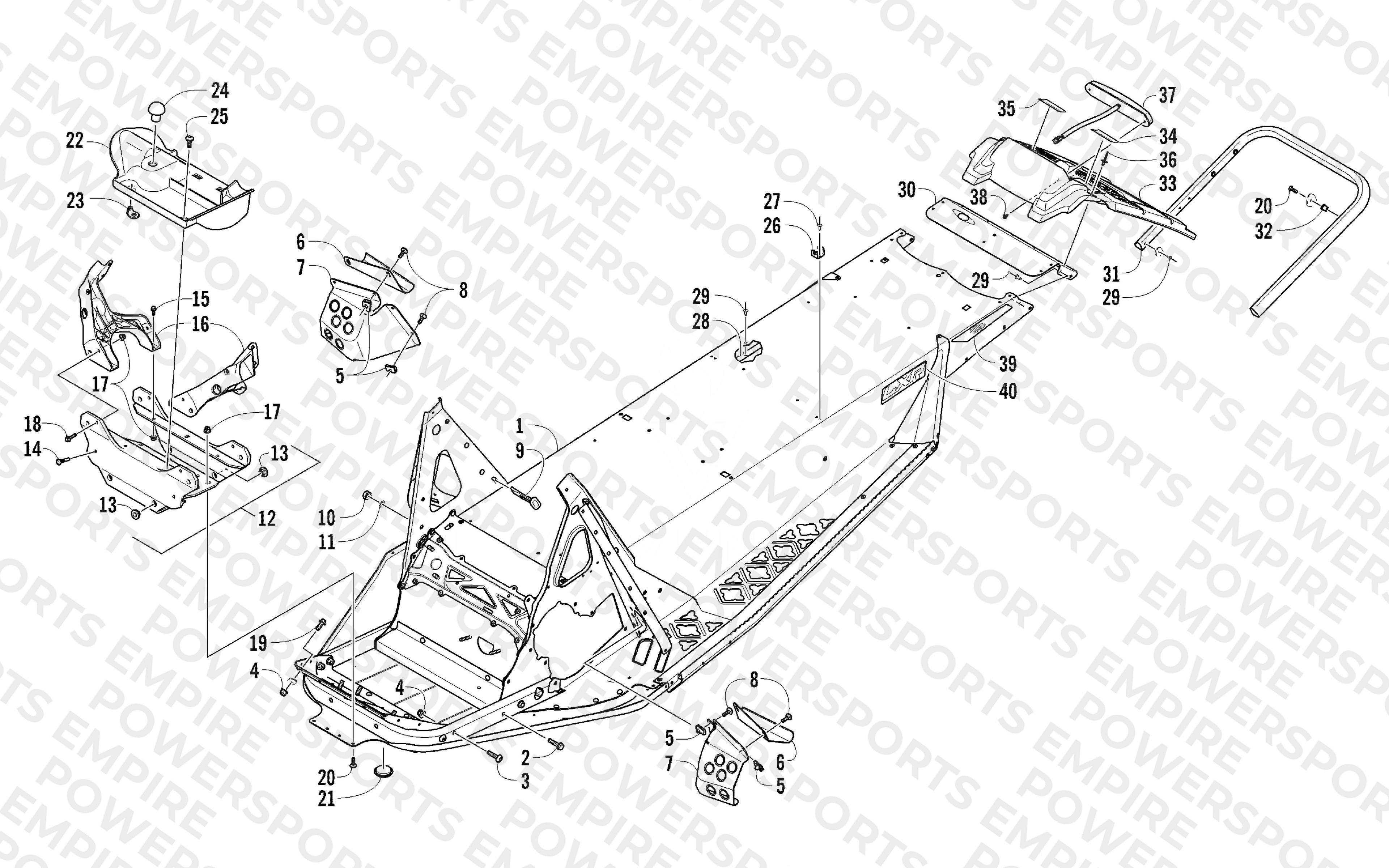 CHASSIS, REAR BUMPER, AND SNOWFLAP ASSEMBLY