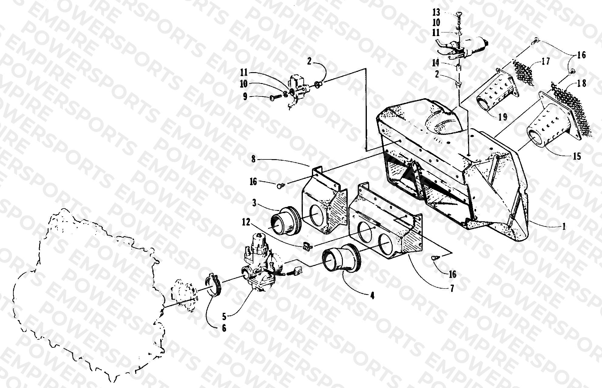 CARBURETOR AND AIR SILENCER ASSEMBLY