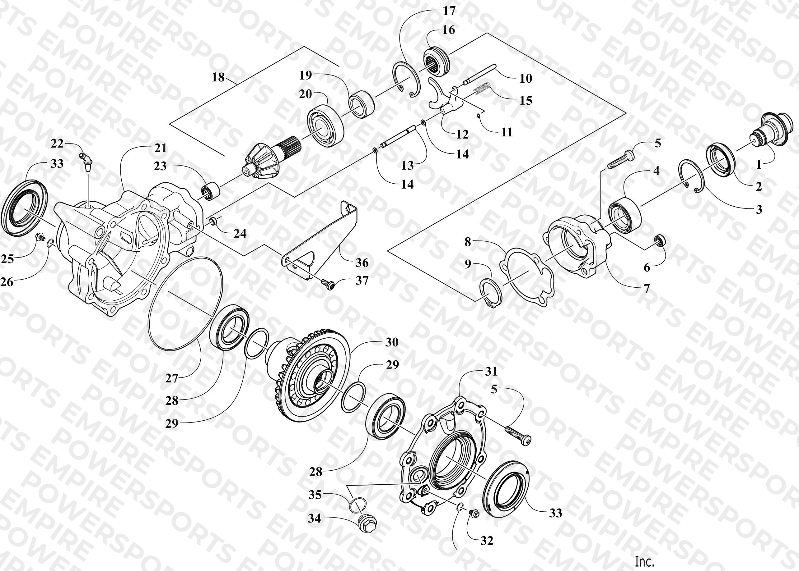 FRONT DRIVE GEARCASE ASSEMBLY