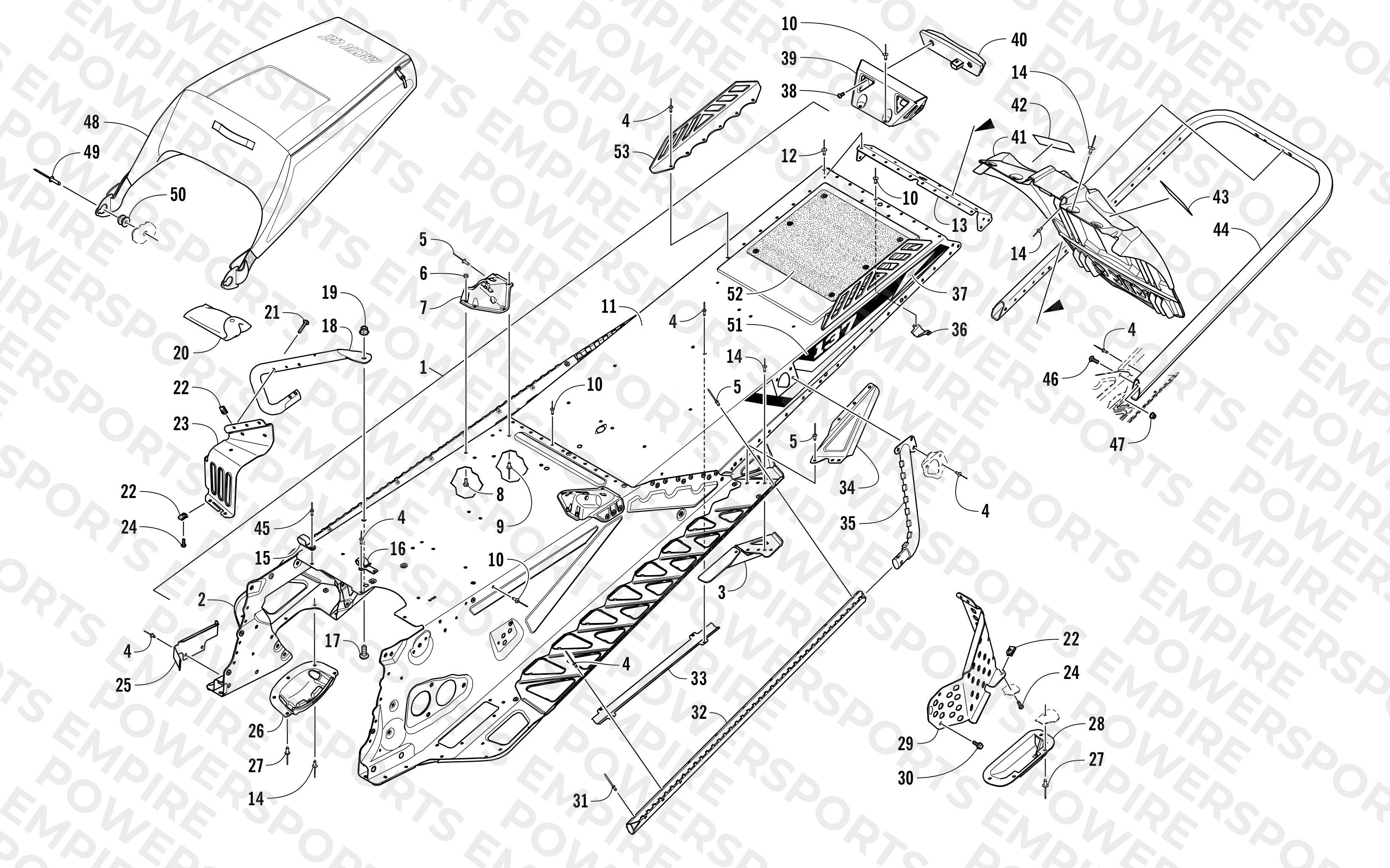 TUNNEL, REAR BUMPER, AND SNOWFLAP ASSEMBLY