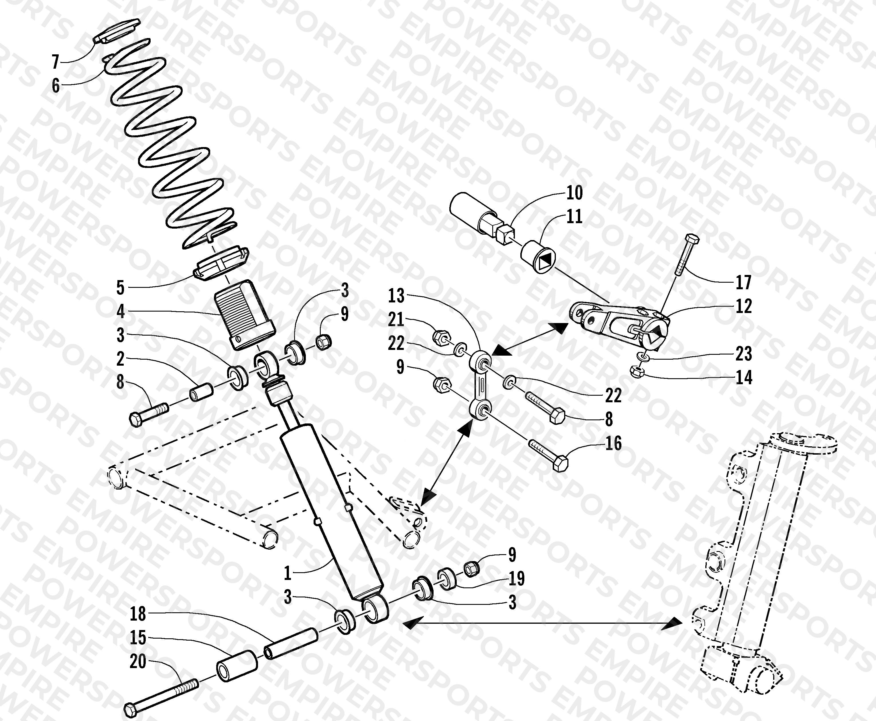SHOCK ABSORBER AND SWAY BAR ASSEMBLY