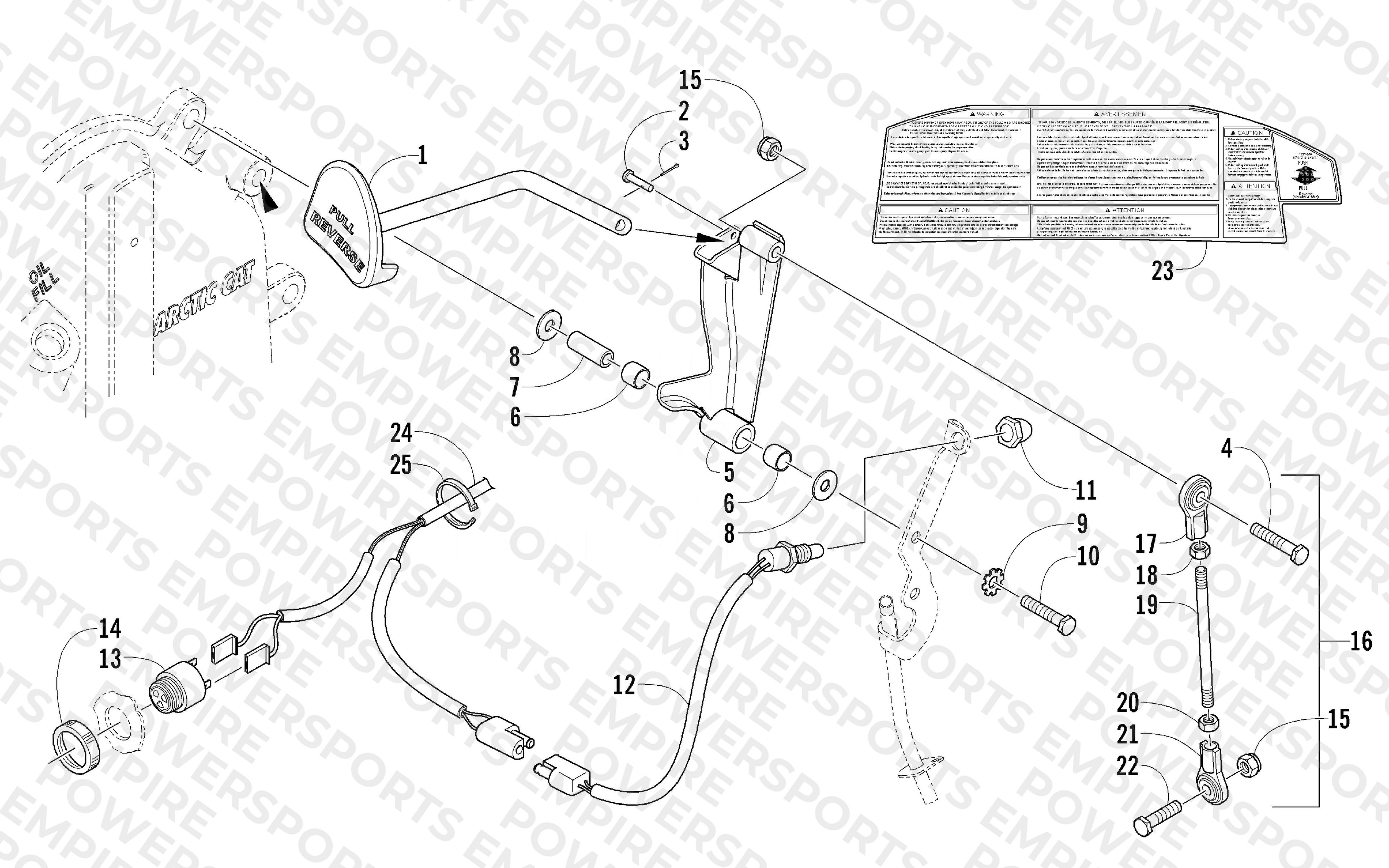 REVERSE SHIFT LEVER ASSEMBLY