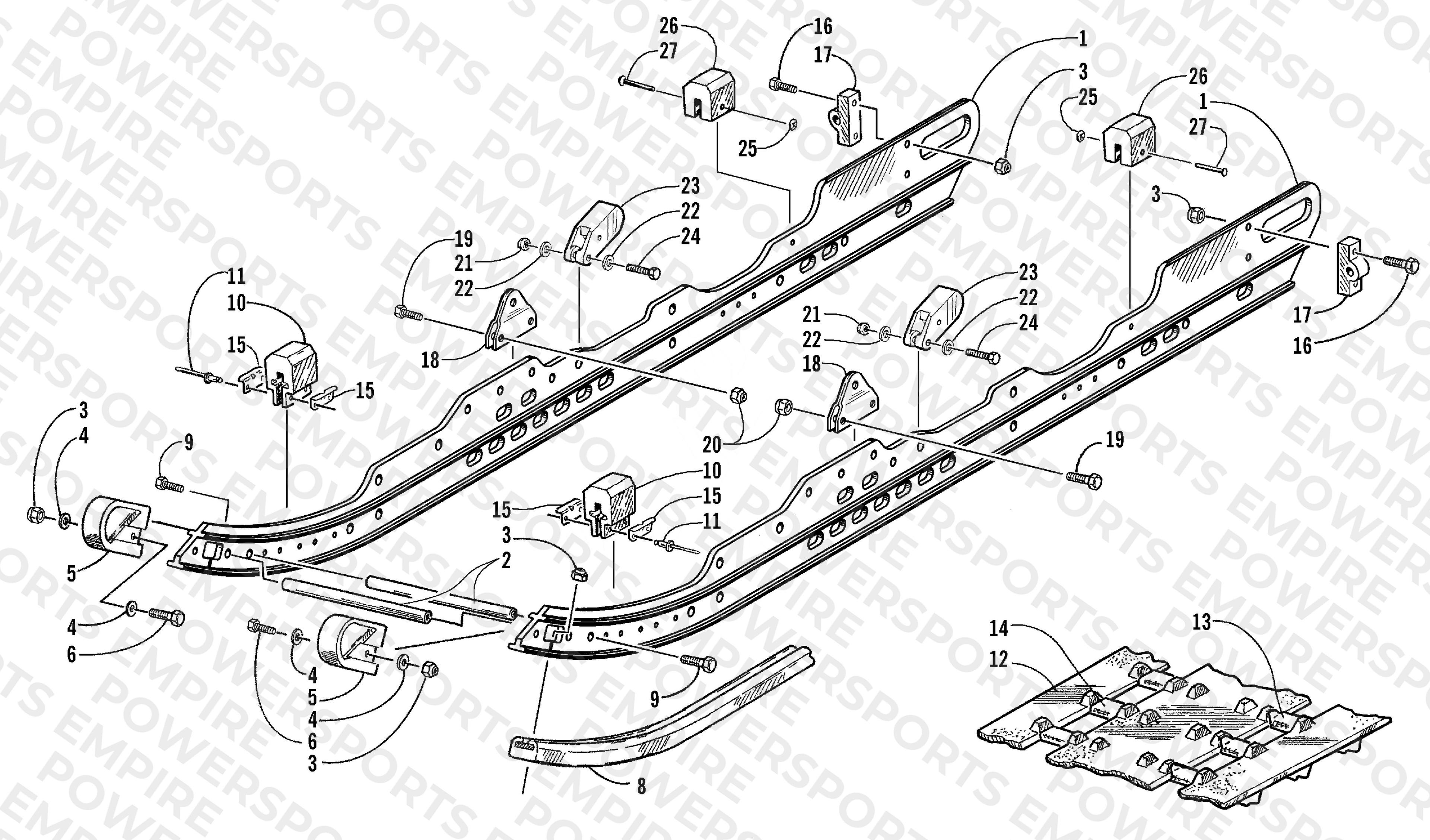 SLIDE RAIL AND TRACK ASSEMBLY