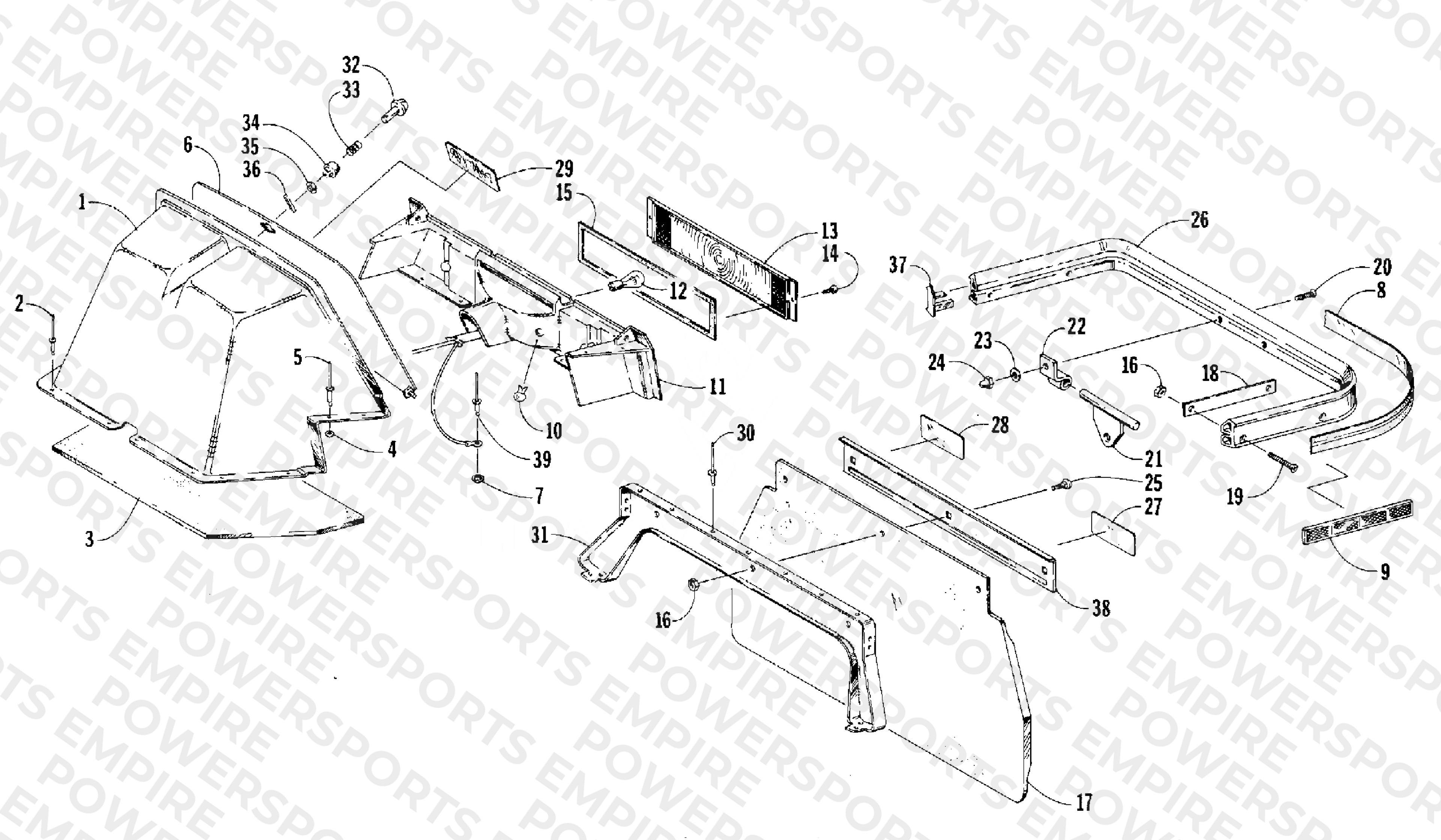 TAILLIGHT, TOOLBOX, REAR BUMPER