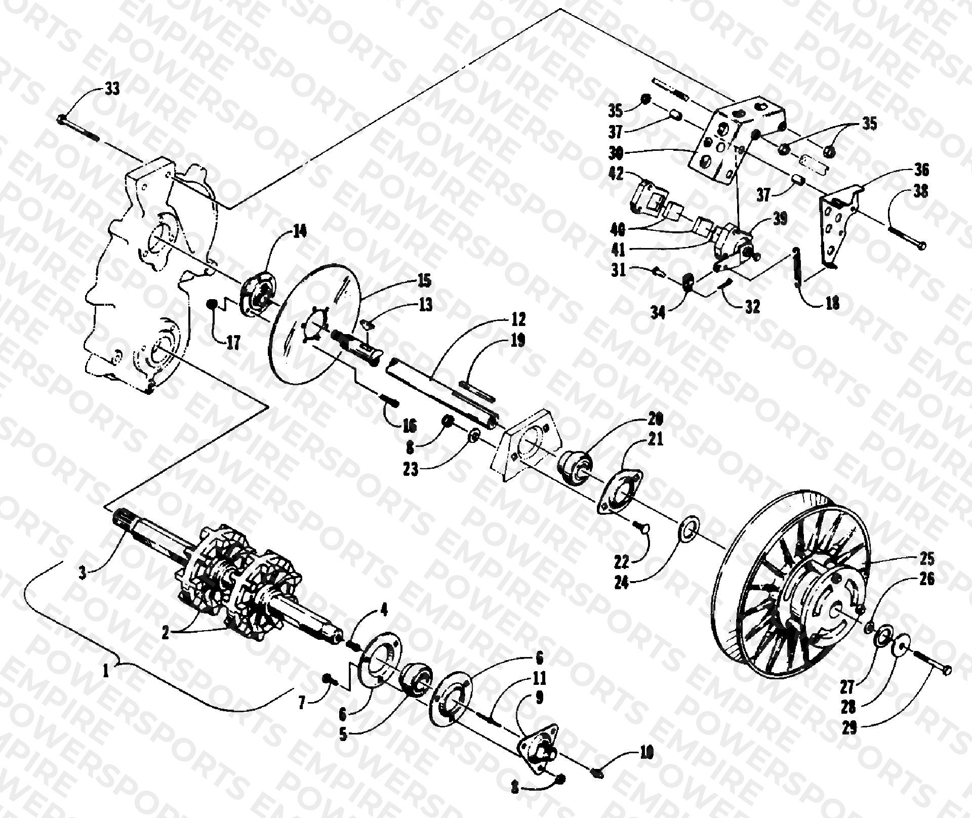 DRIVE TRAIN SHAFTS AND BRAKE ASSEMBLIES