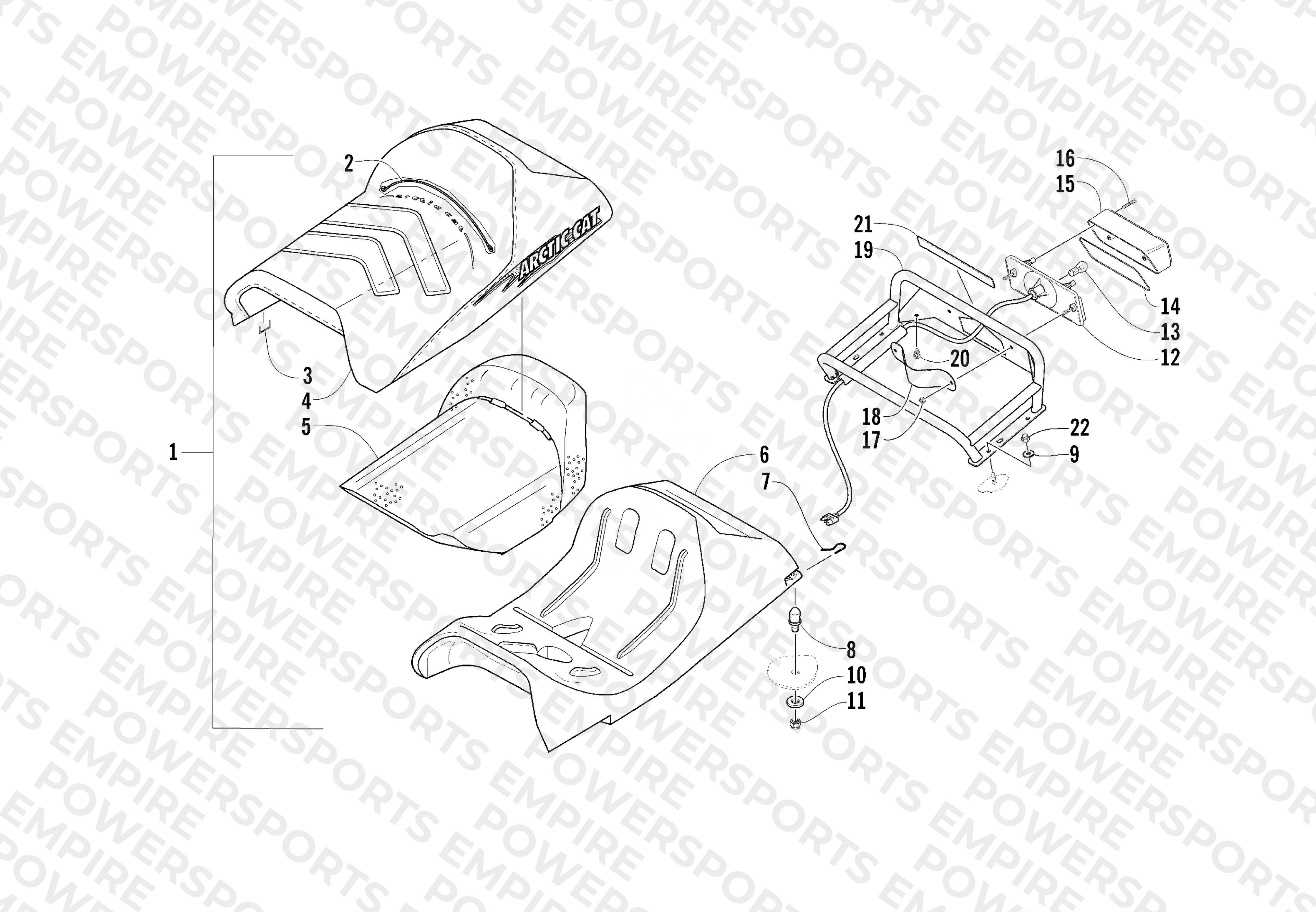 SEAT, RACK, AND TAILLIGHT ASSEMBLY
