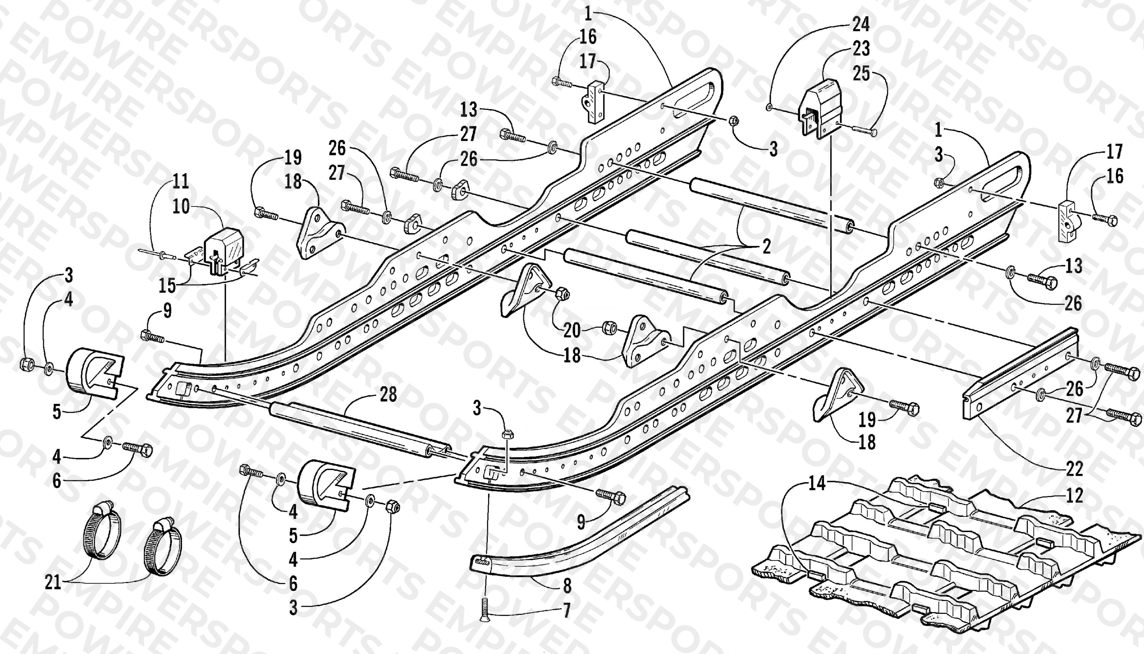 SLIDE RAIL AND TRACK ASSEMBLY