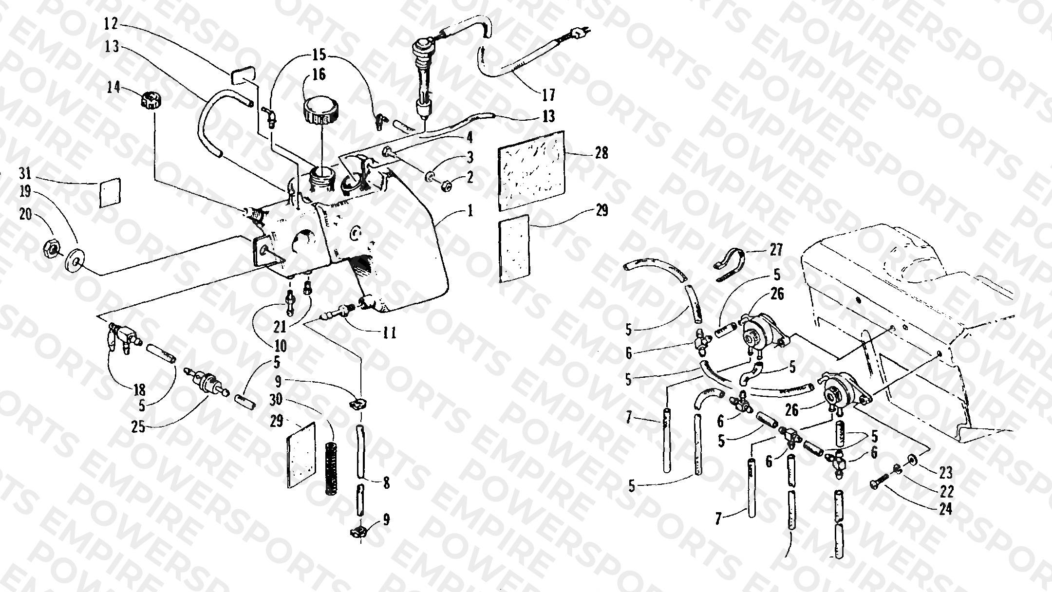 OIL TANK AND FUEL PUMP