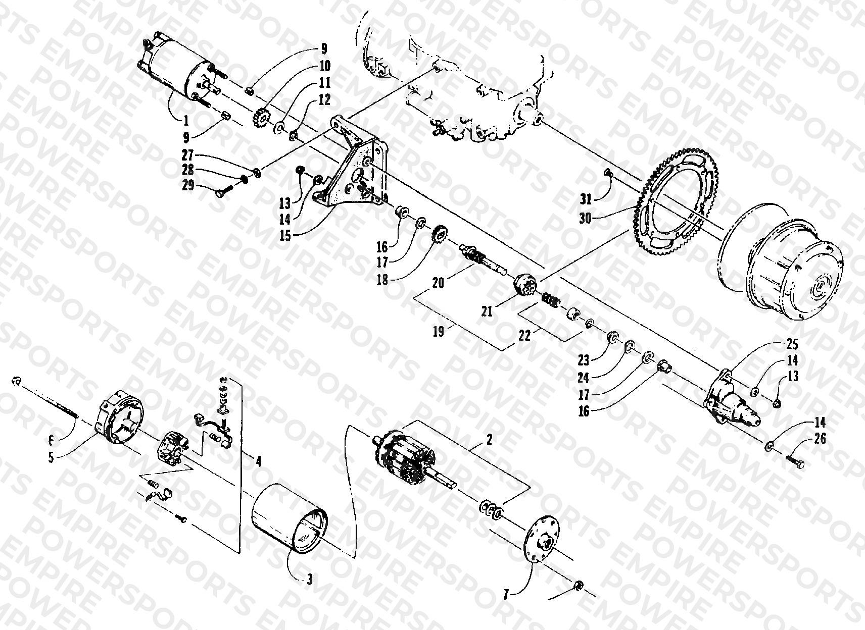 ELECTRIC START - STARTER MOTOR ASSEMBLY