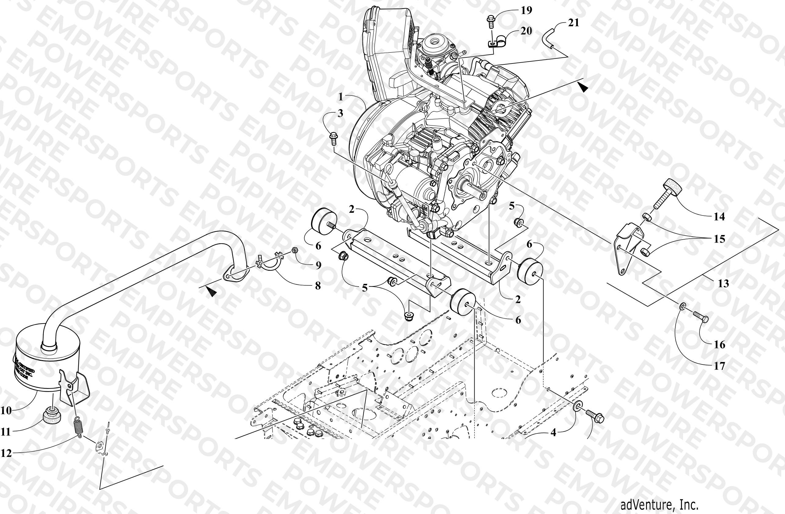 ENGINE, EXHAUST, AND RELATED PARTS