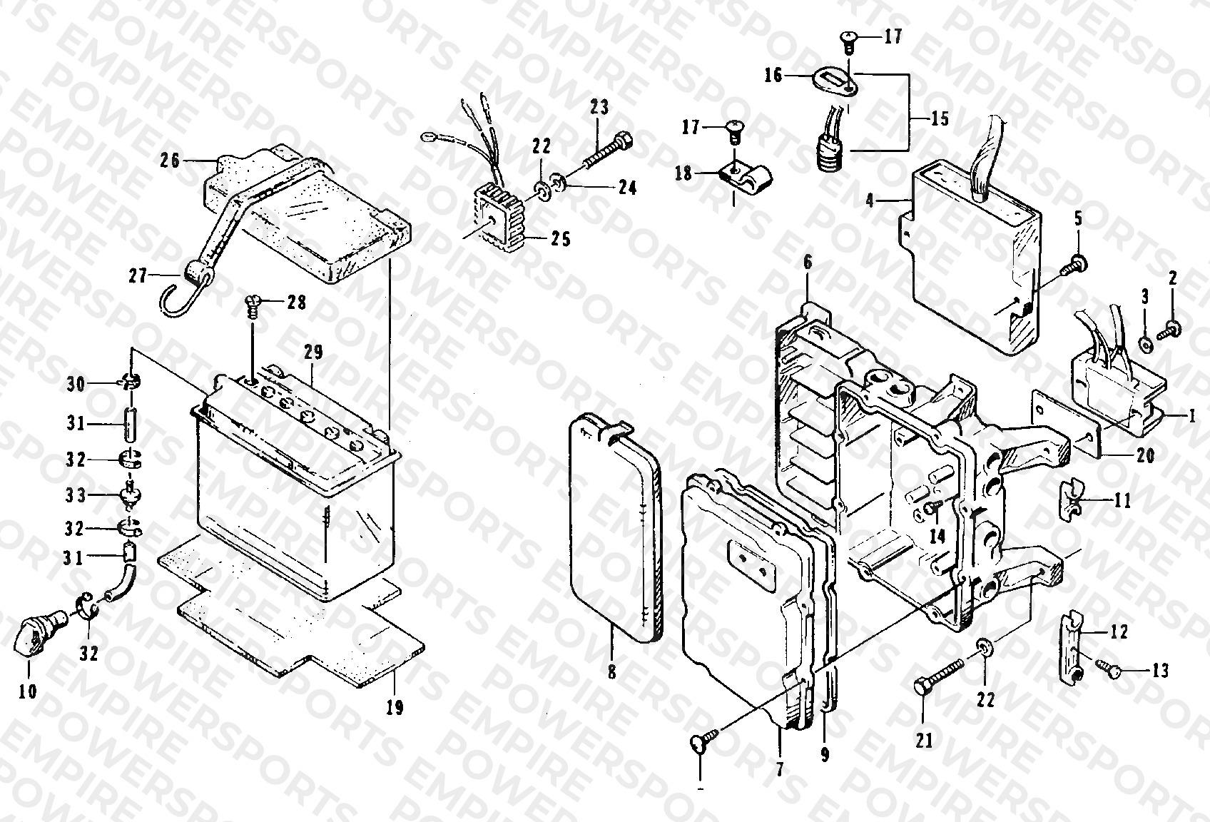 ELECTRICAL MODULE AND BATTERY (SERIAL #ARJ4054A595 AND UP)