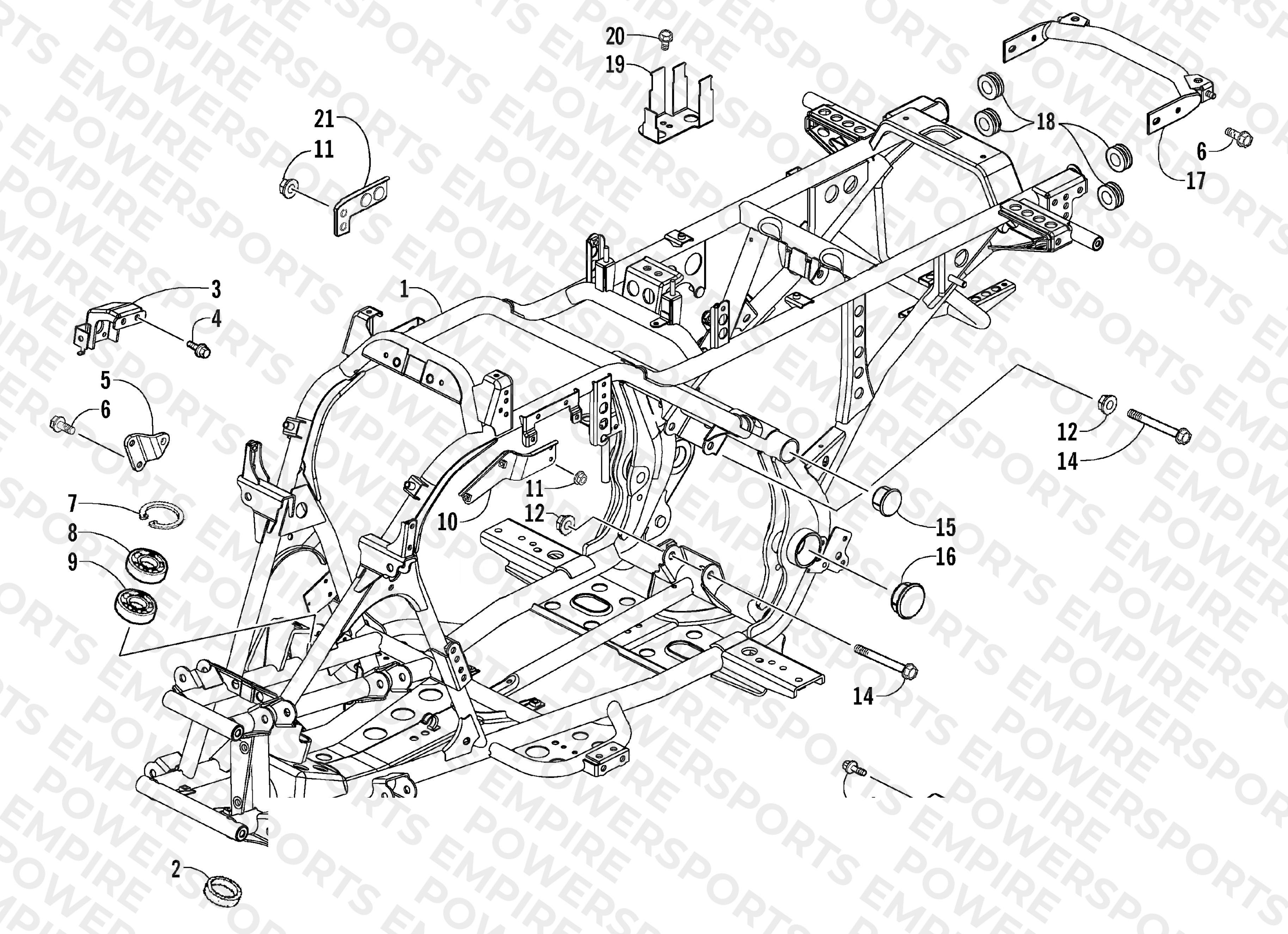 FRAME AND RELATED PARTS ASSEMBLY