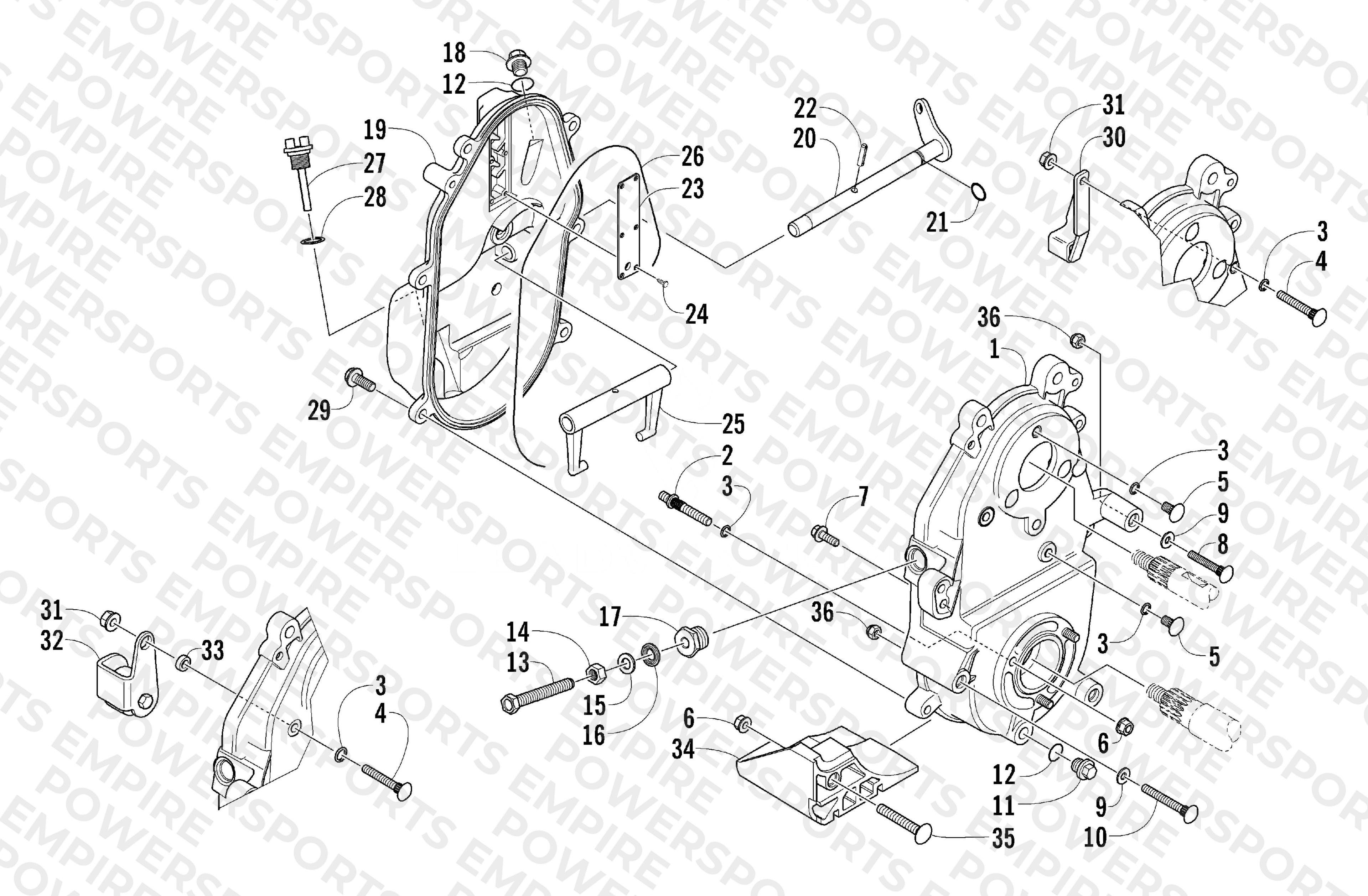 DROPCASE AND CHAIN TENSION ASSEMBLY