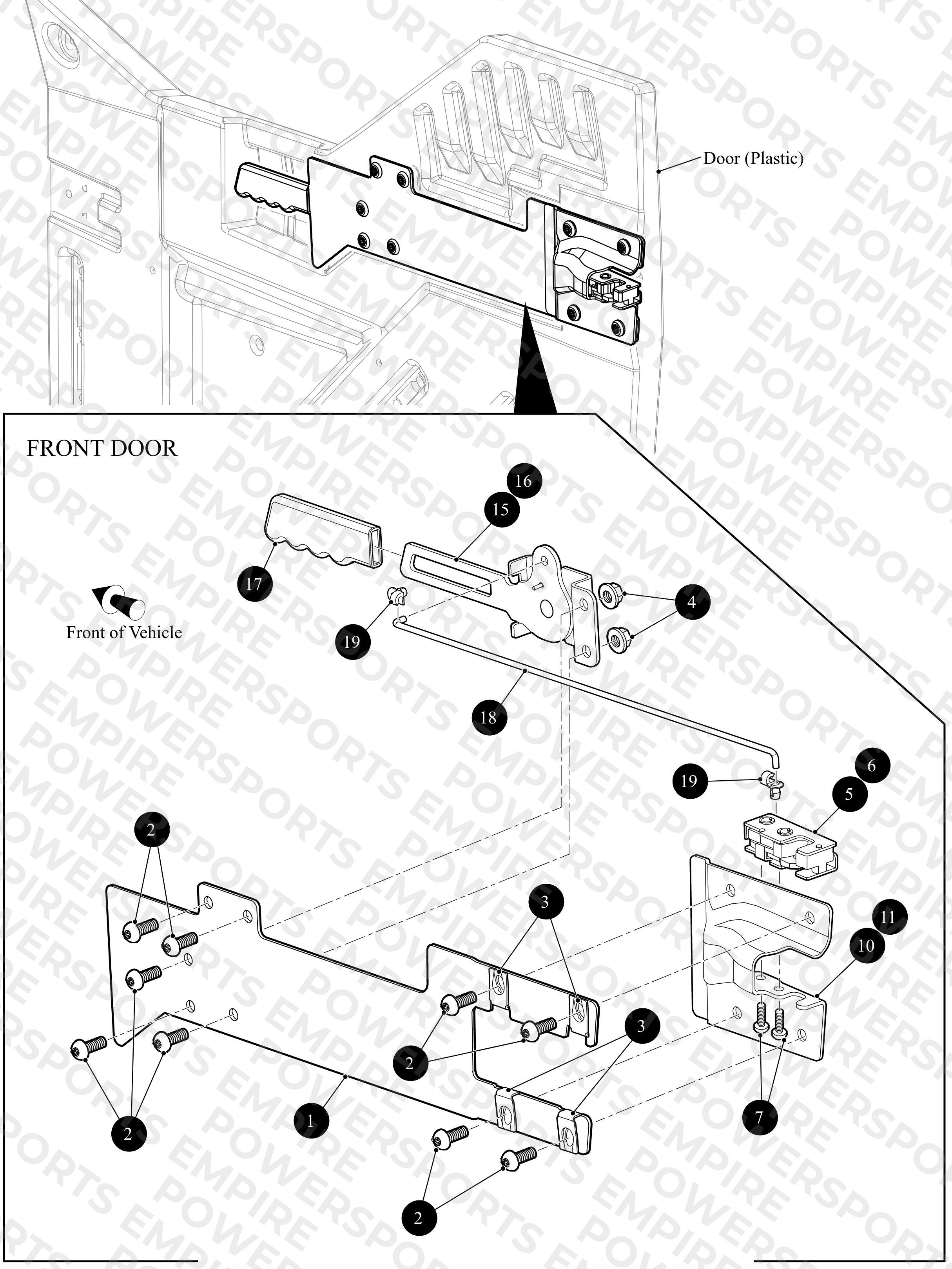 COVER PLATE, DOOR LATCH - FRONT DOOR