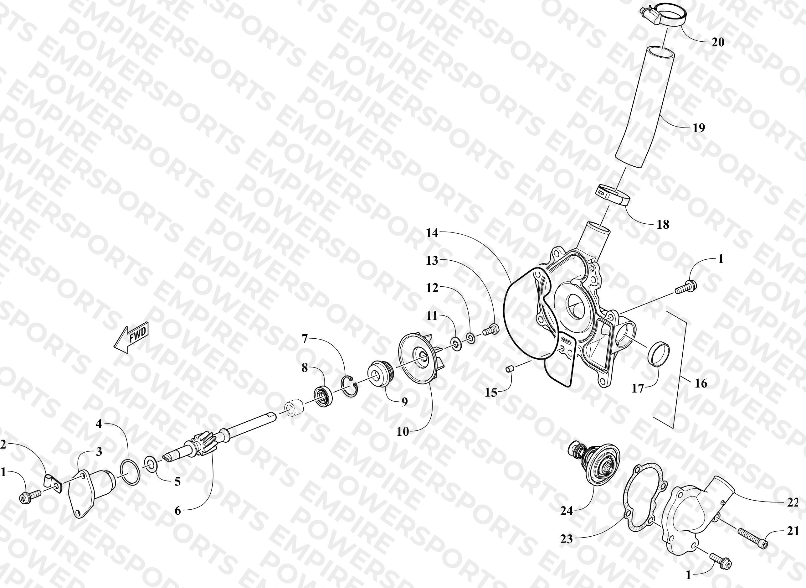 WATER PUMP AND THERMOSTAT